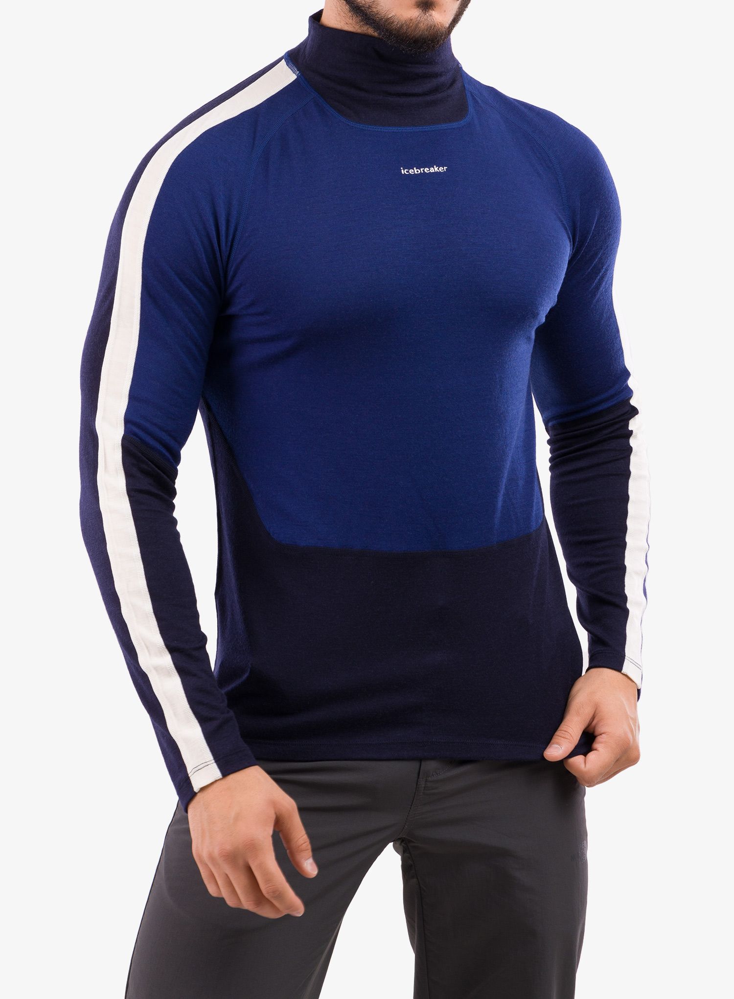 Jopica Icebreaker 200 Sonebula LS High Neck  - midnight navy/royal navy