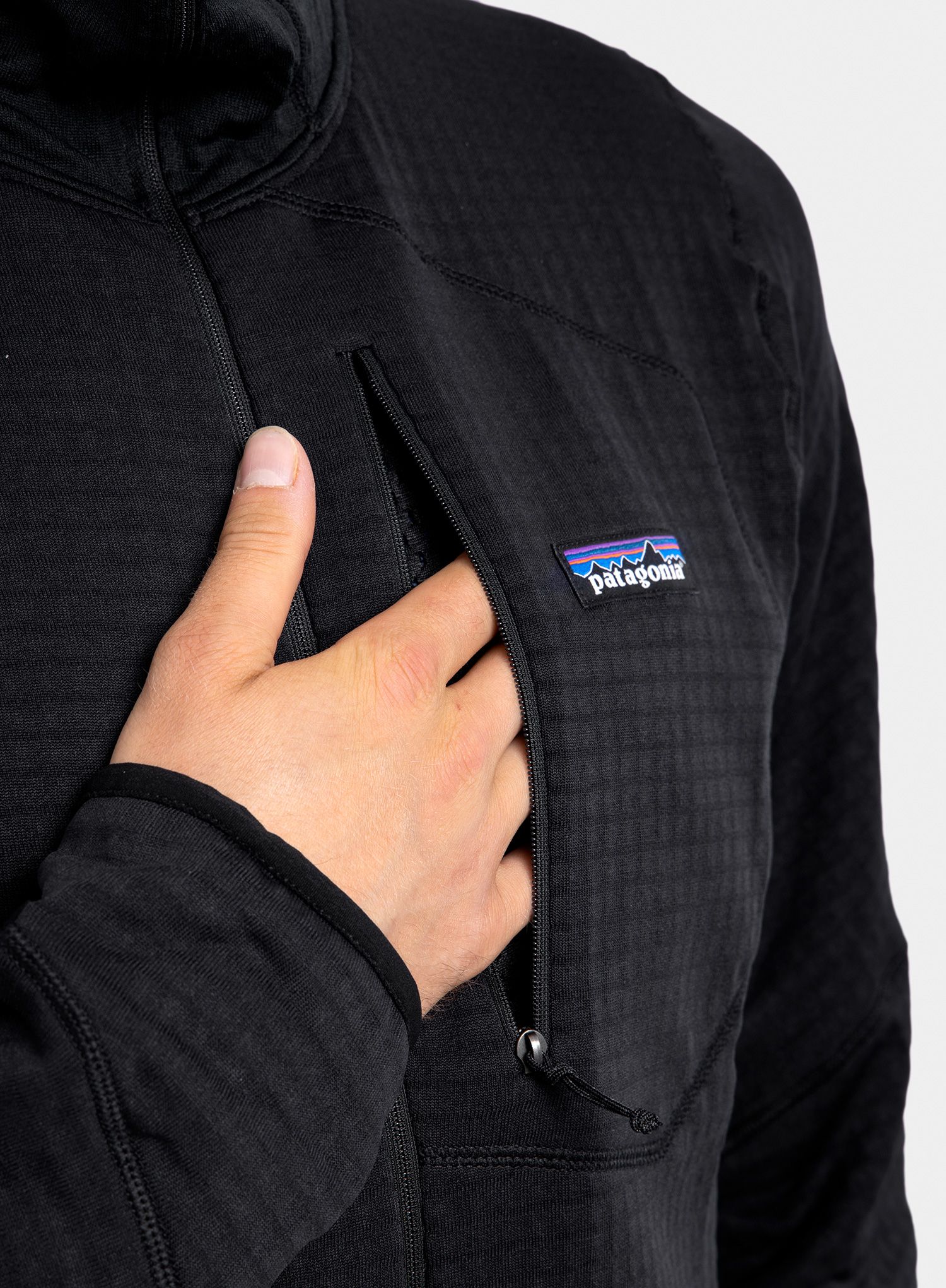 Plezalna jopa Patagonia R1 Pullover Hoody - black