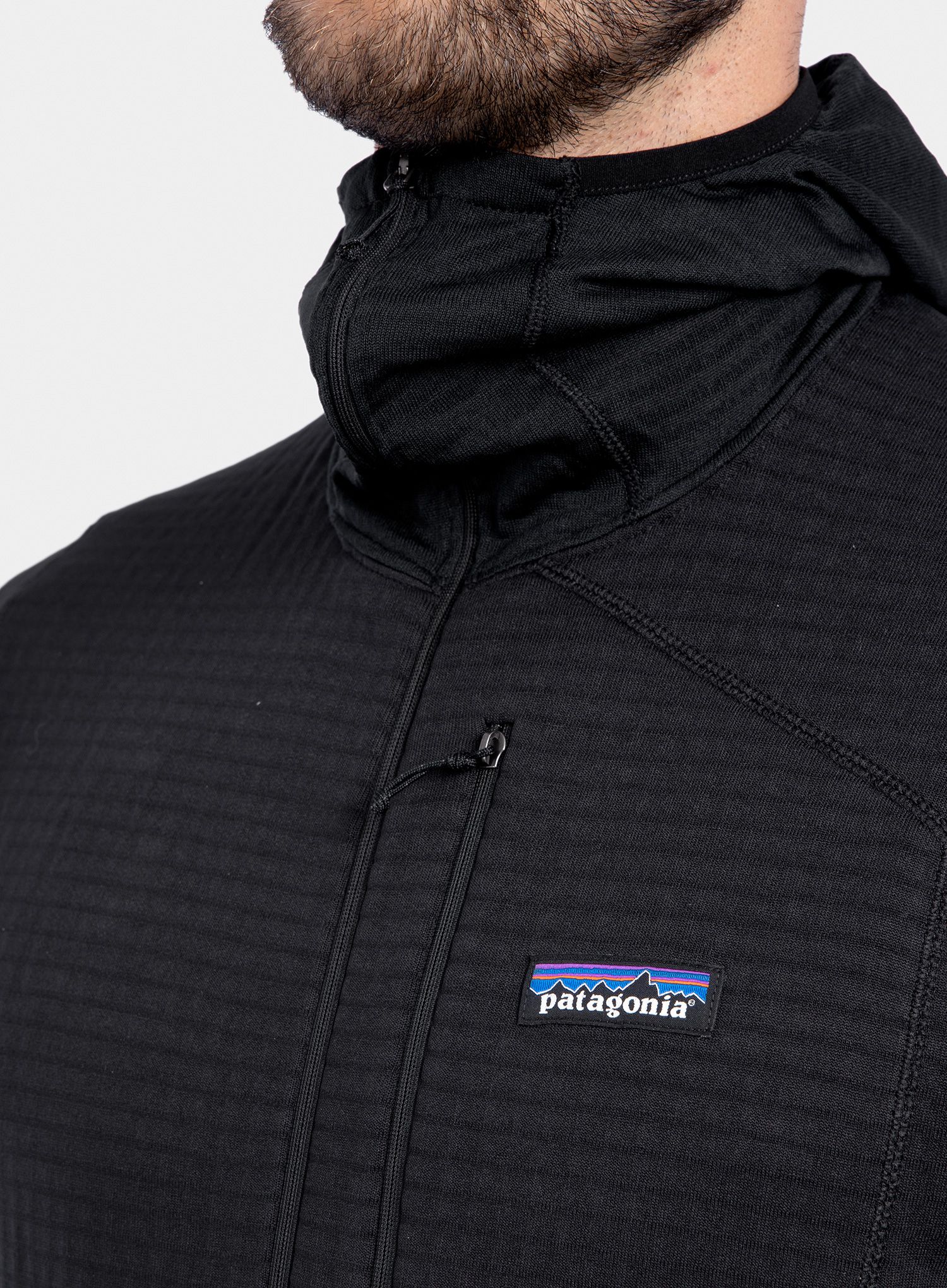 Plezalna jopa Patagonia R1 Pullover Hoody - black