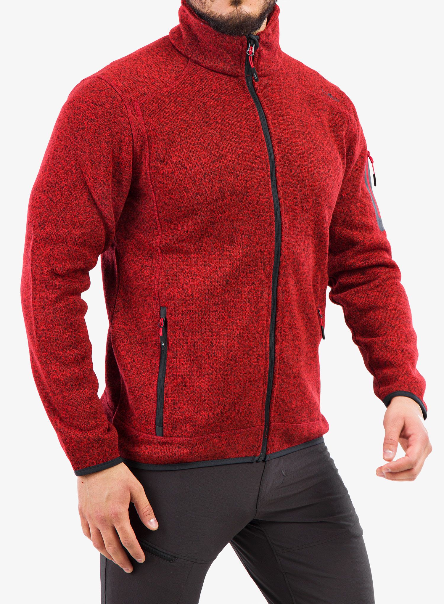 Flis CMP Perl Jacket Knitted - fire/antracite