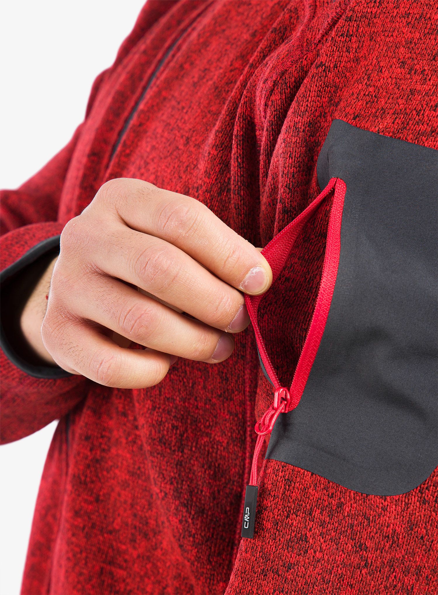Flis CMP Perl Jacket Knitted - fire/antracite