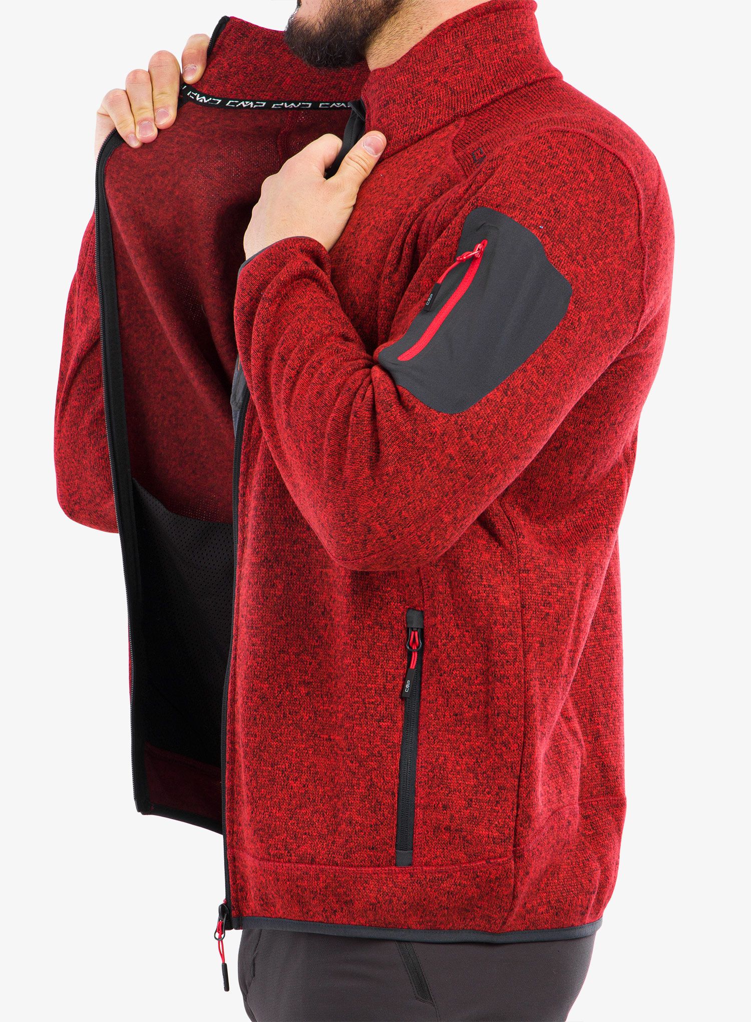 Flis CMP Perl Jacket Knitted - fire/antracite