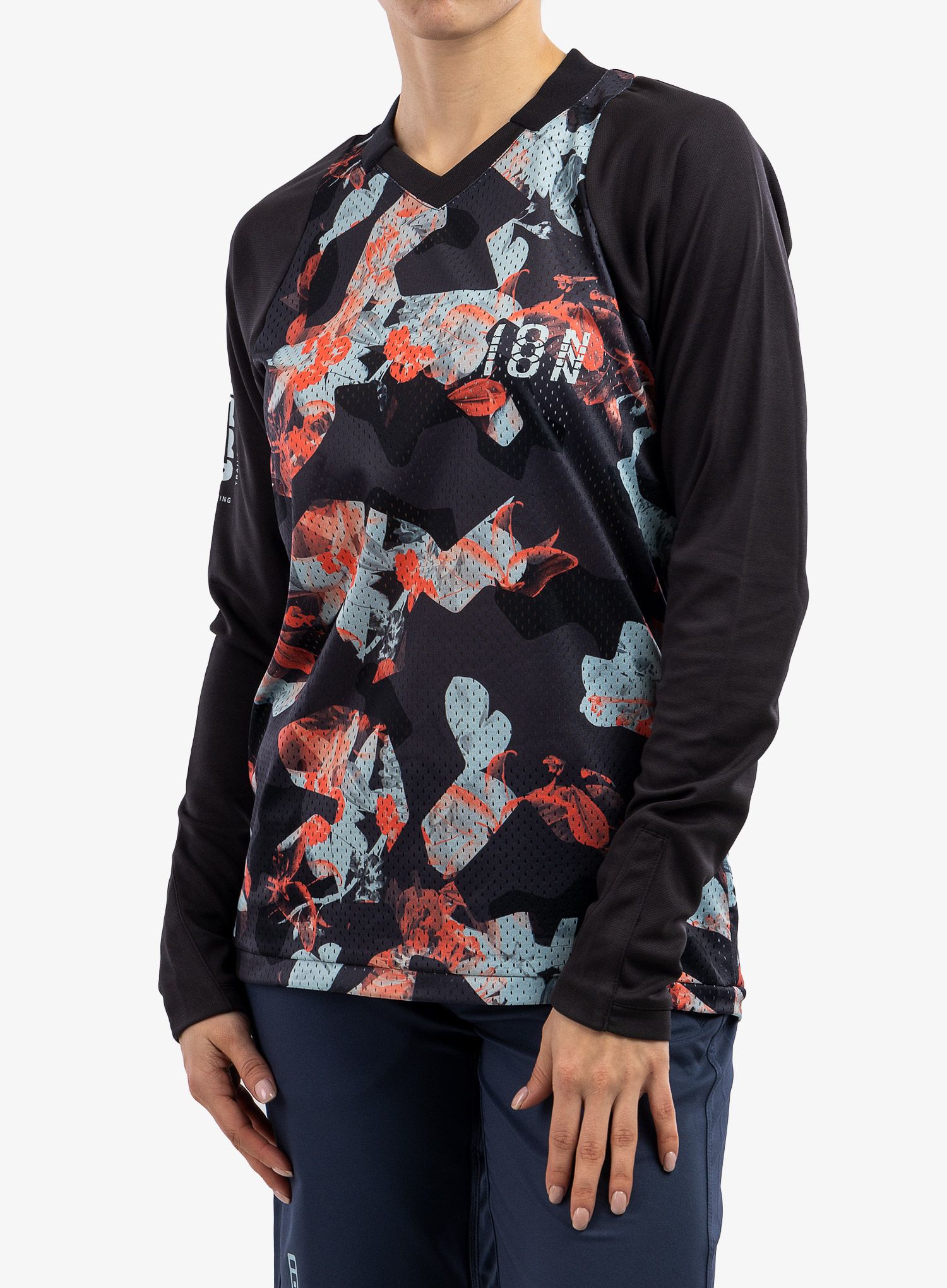 Ženska kolesarska jopa ION Scrub LS - black