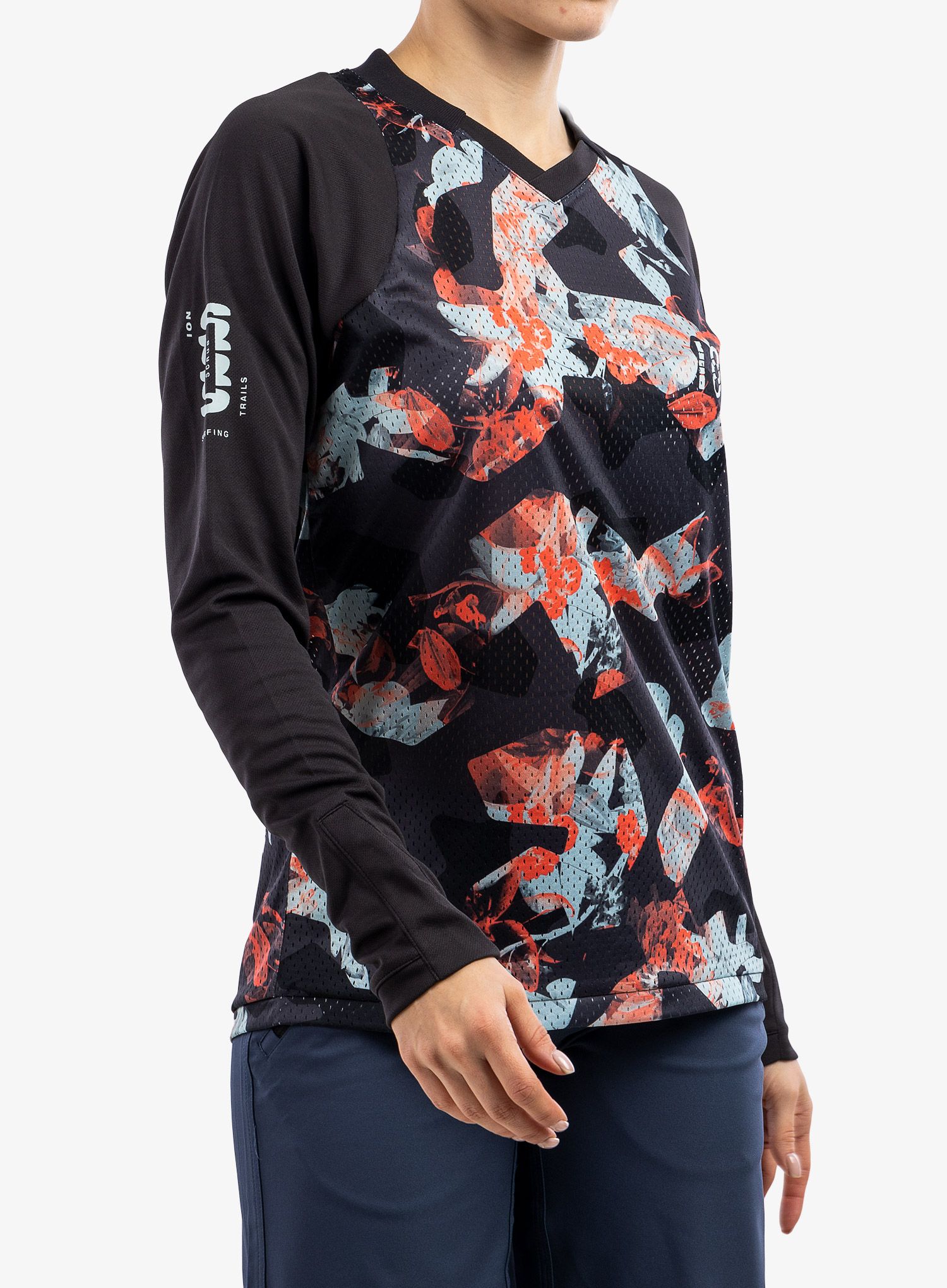 Ženska kolesarska jopa ION Scrub LS - black
