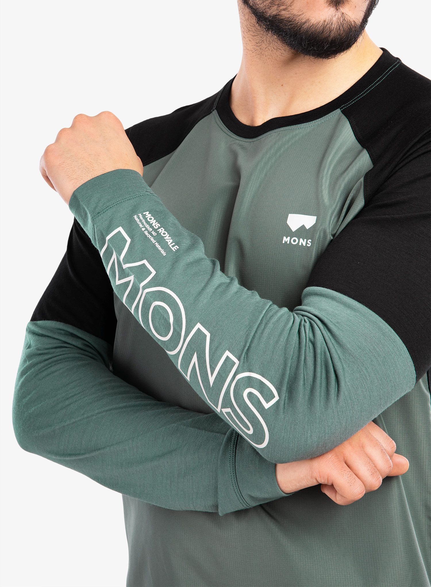 Kolesarska jopa Mons Royale Tarn Merino Shift Wind Jersey - burnt sage/black