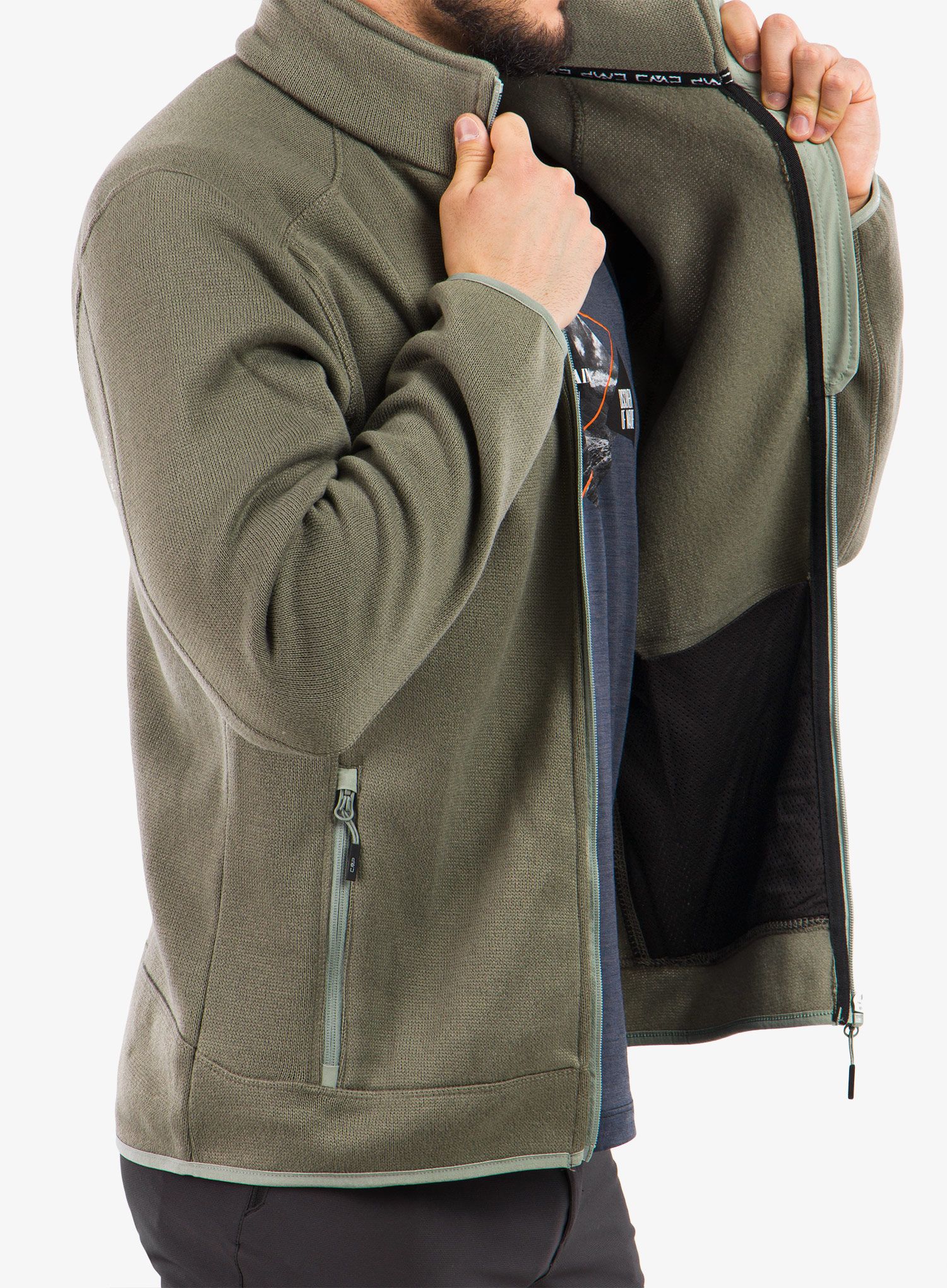Flis CMP Perl Jacket Knitted - torba/salvia