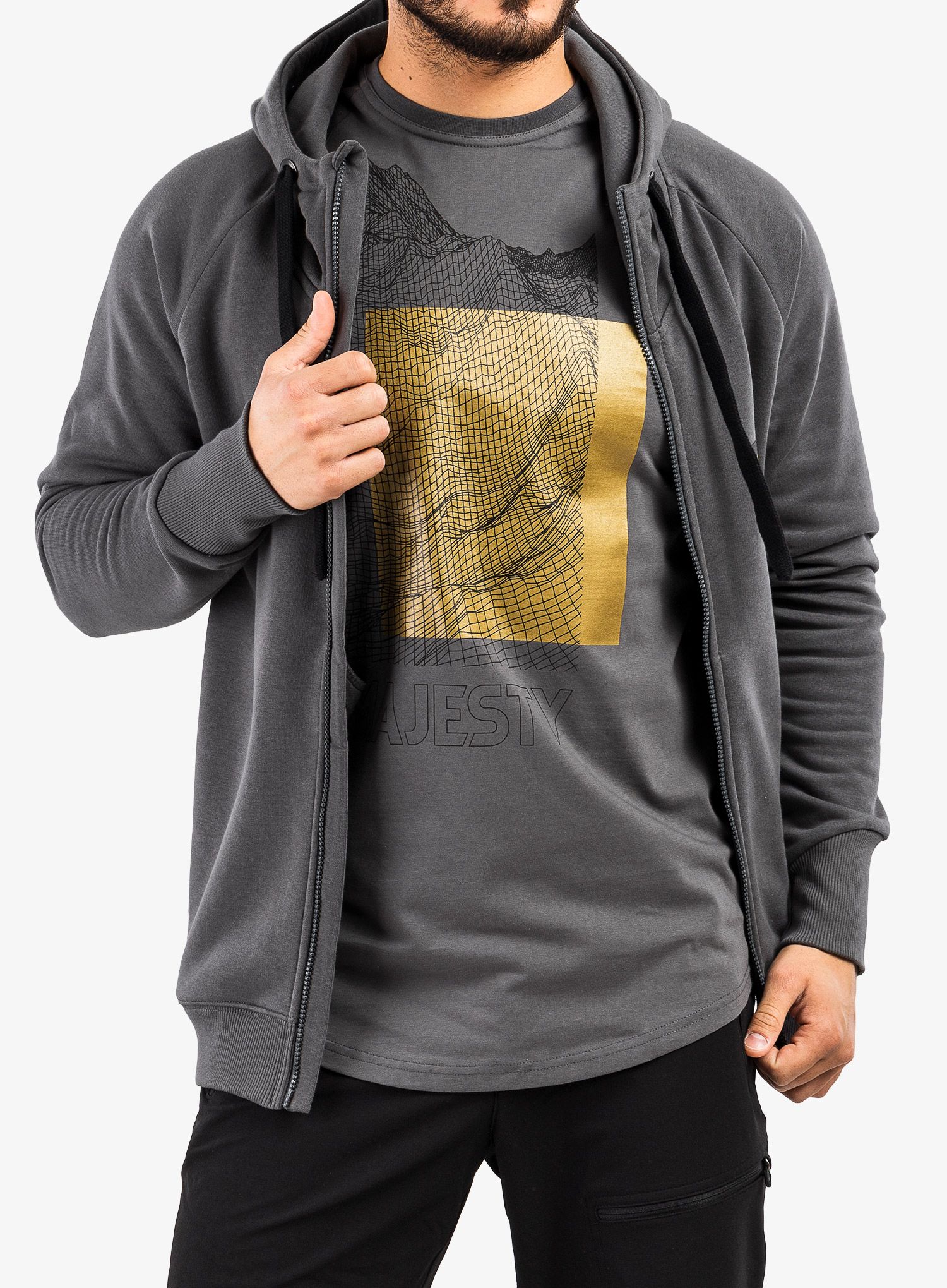 Jopica na zadrgo Majesty Super Zip Hoodie - graphite