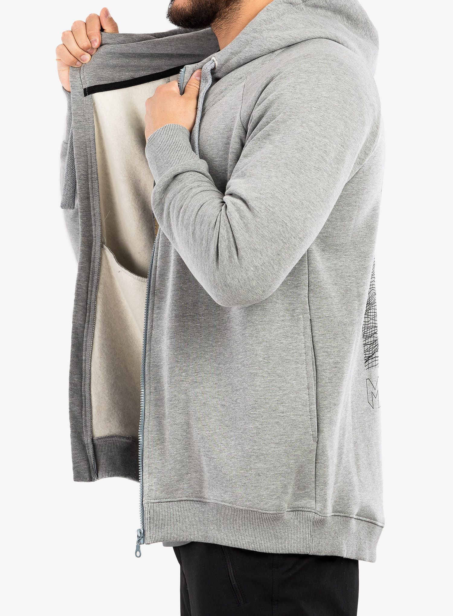Jopica na zadrgo Majesty Super Zipped Hoodie - grey