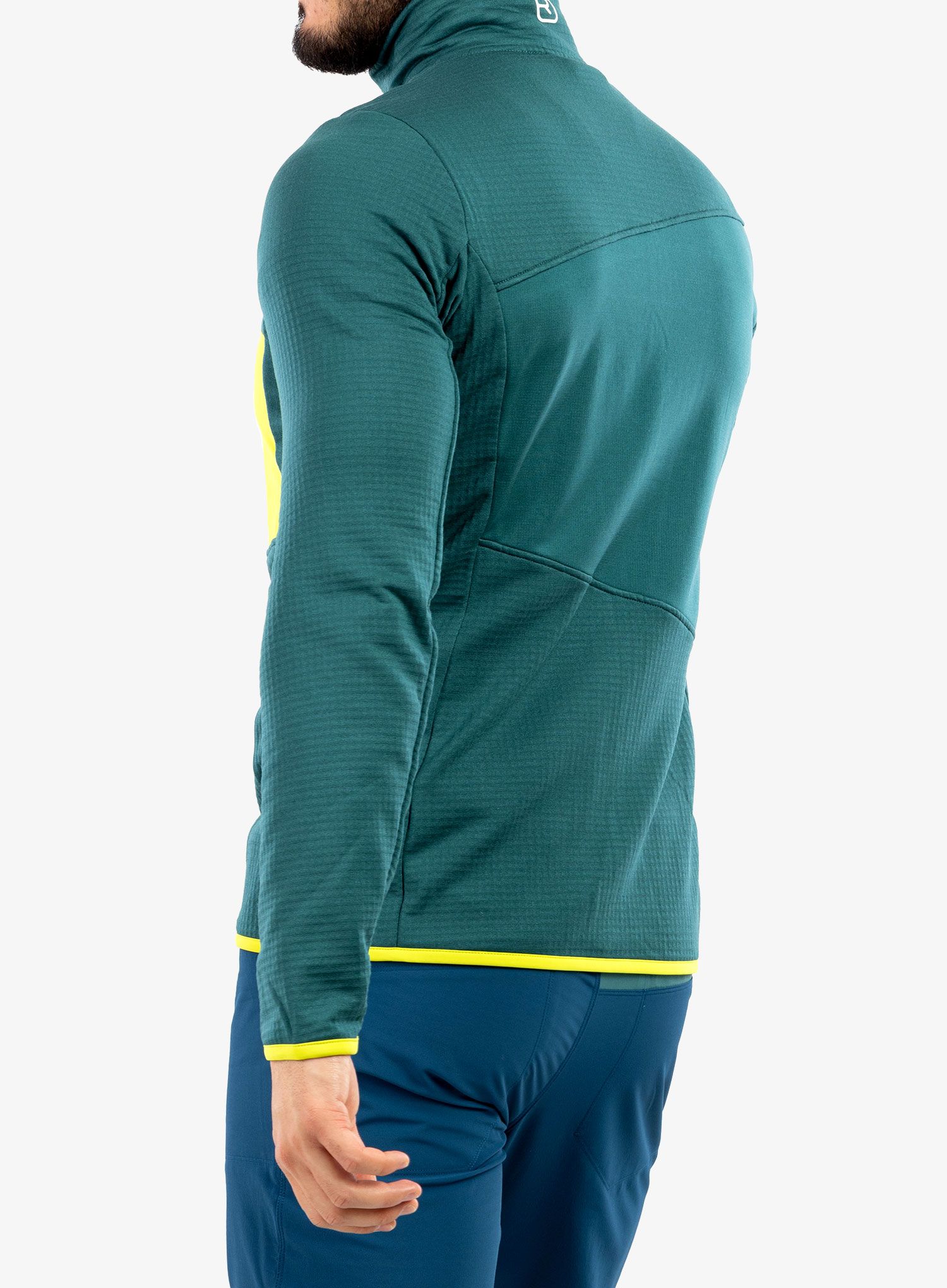 Jopica na zadrgo Ortovox Fleece Grid Jacket - pacific green