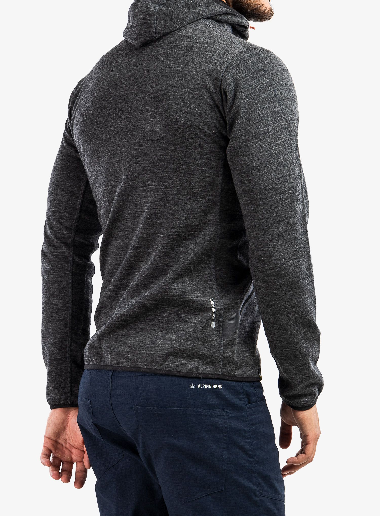 Jopica na zadrgo Salewa Nuvolao Alpine Wool Jacket - black out