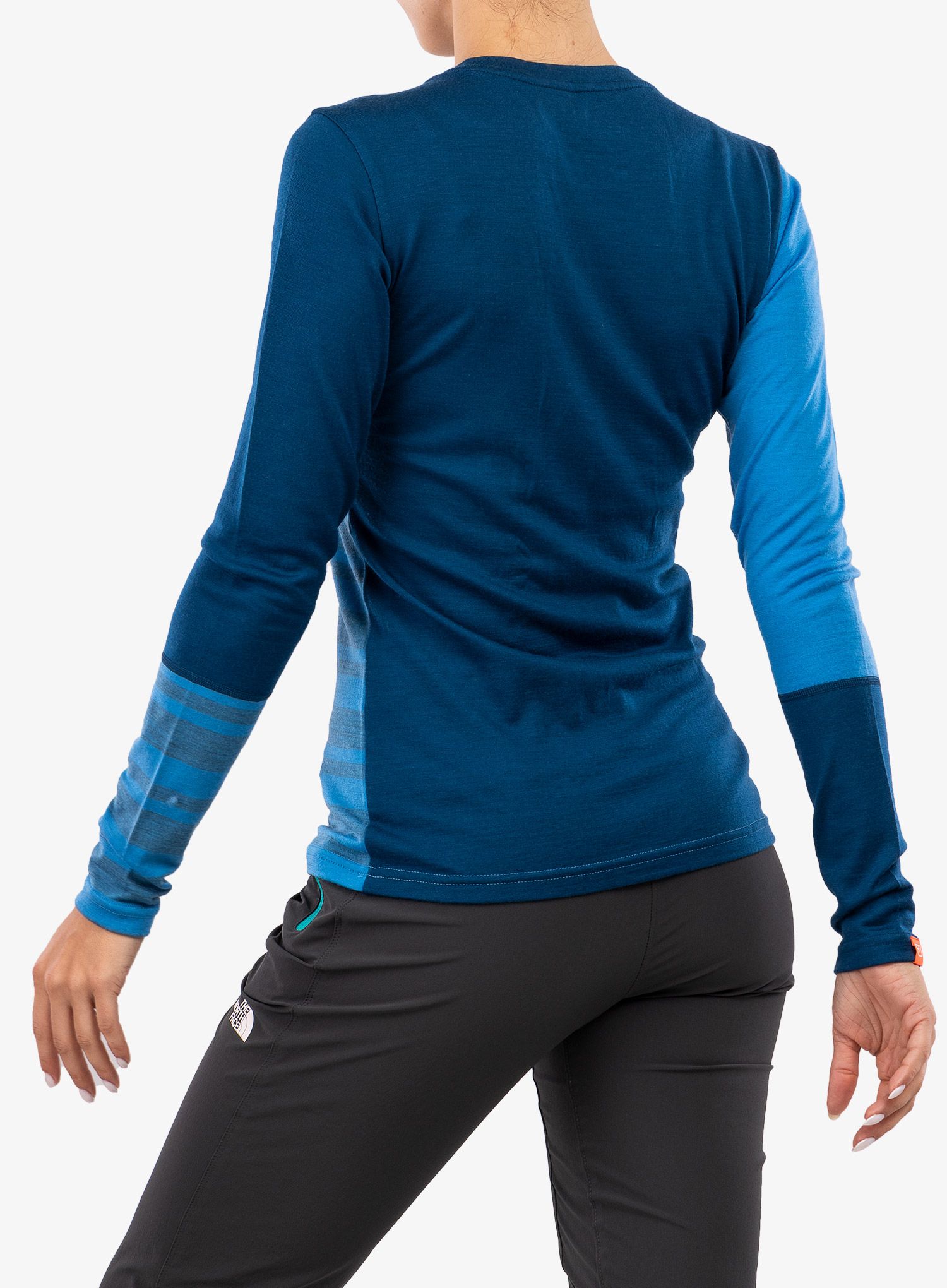 Ženska termo flis jopa Ortovox 185 Rock'N'Wool Long Sleeve - sky blue