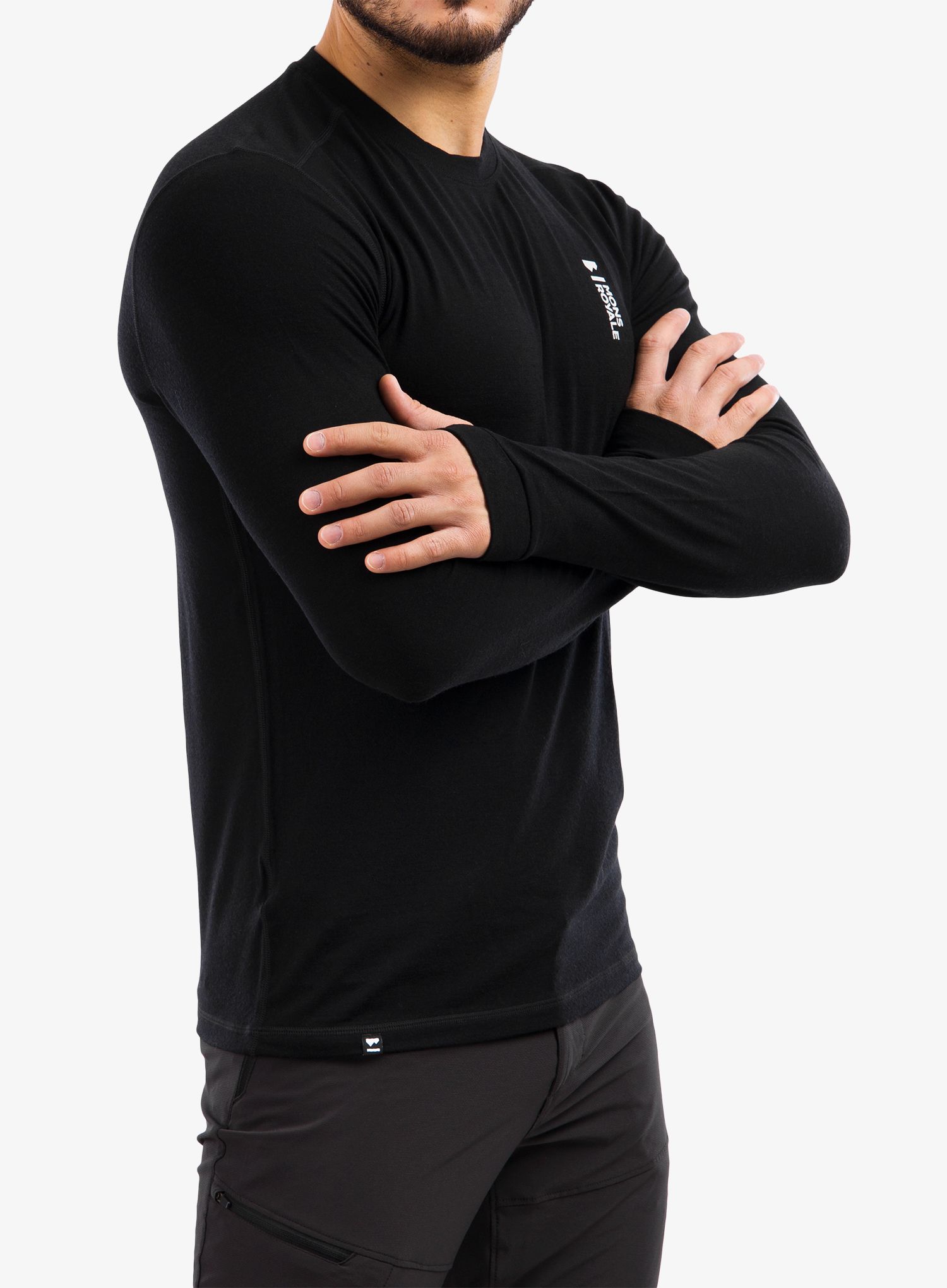 Termo flis jopa Mons Royale Cascade Merino Flex 200 LS - black