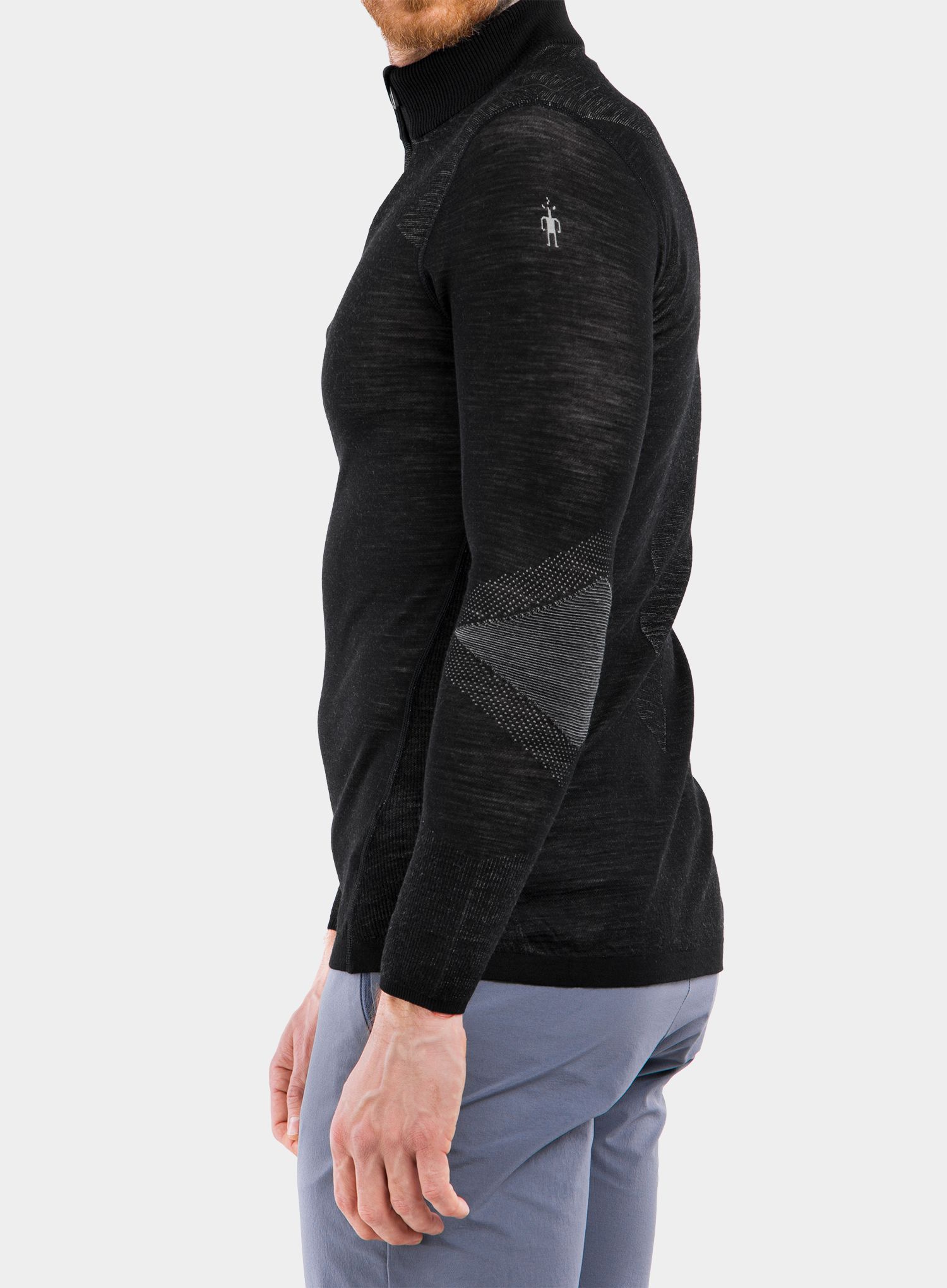 Termo flis jopa Smartwool Intraknit Merino 200 1/4 Zip - black/white