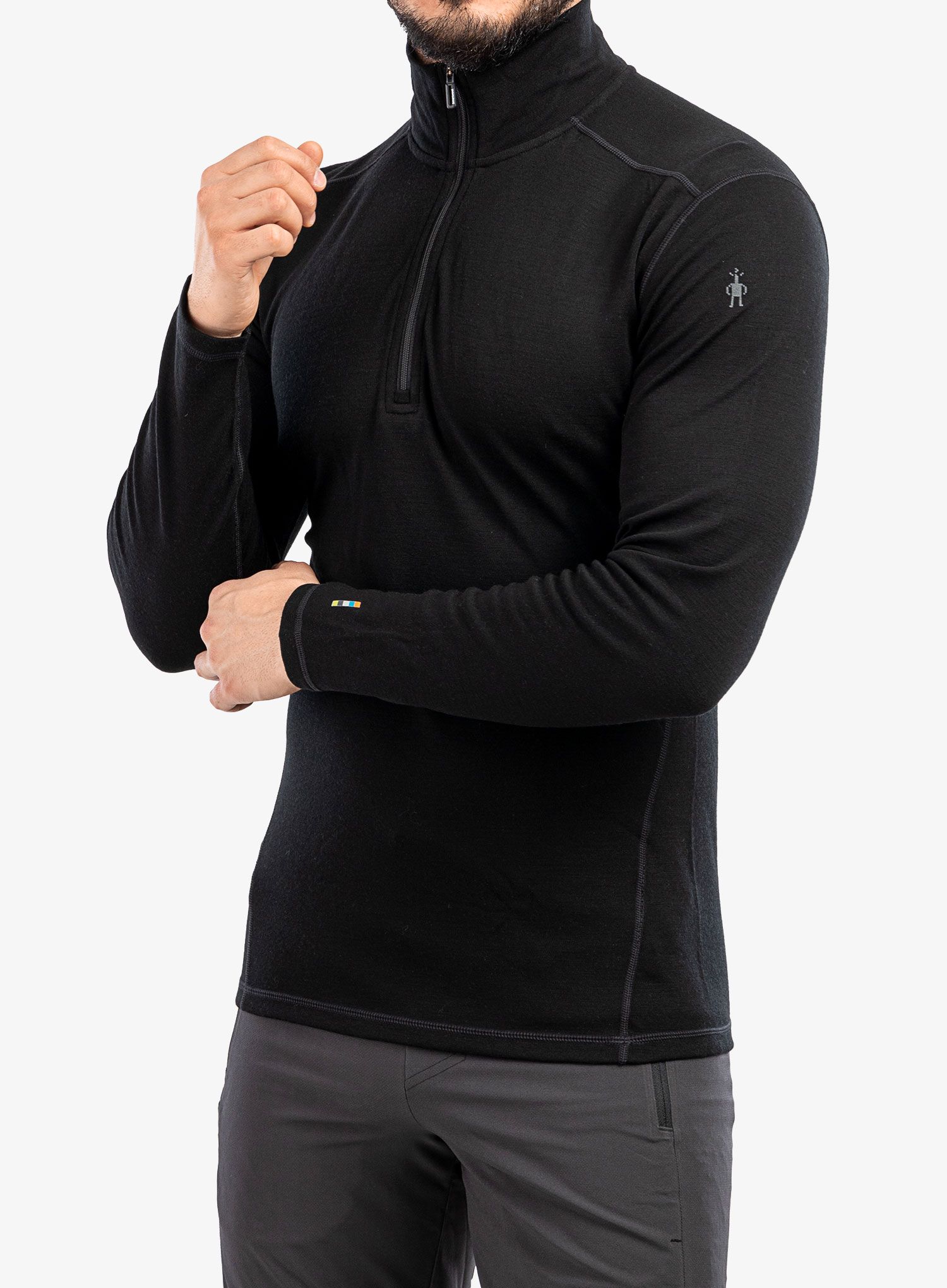 Moška jopica SmartWool Merino 250 Baselayer 1/4 Zip - black