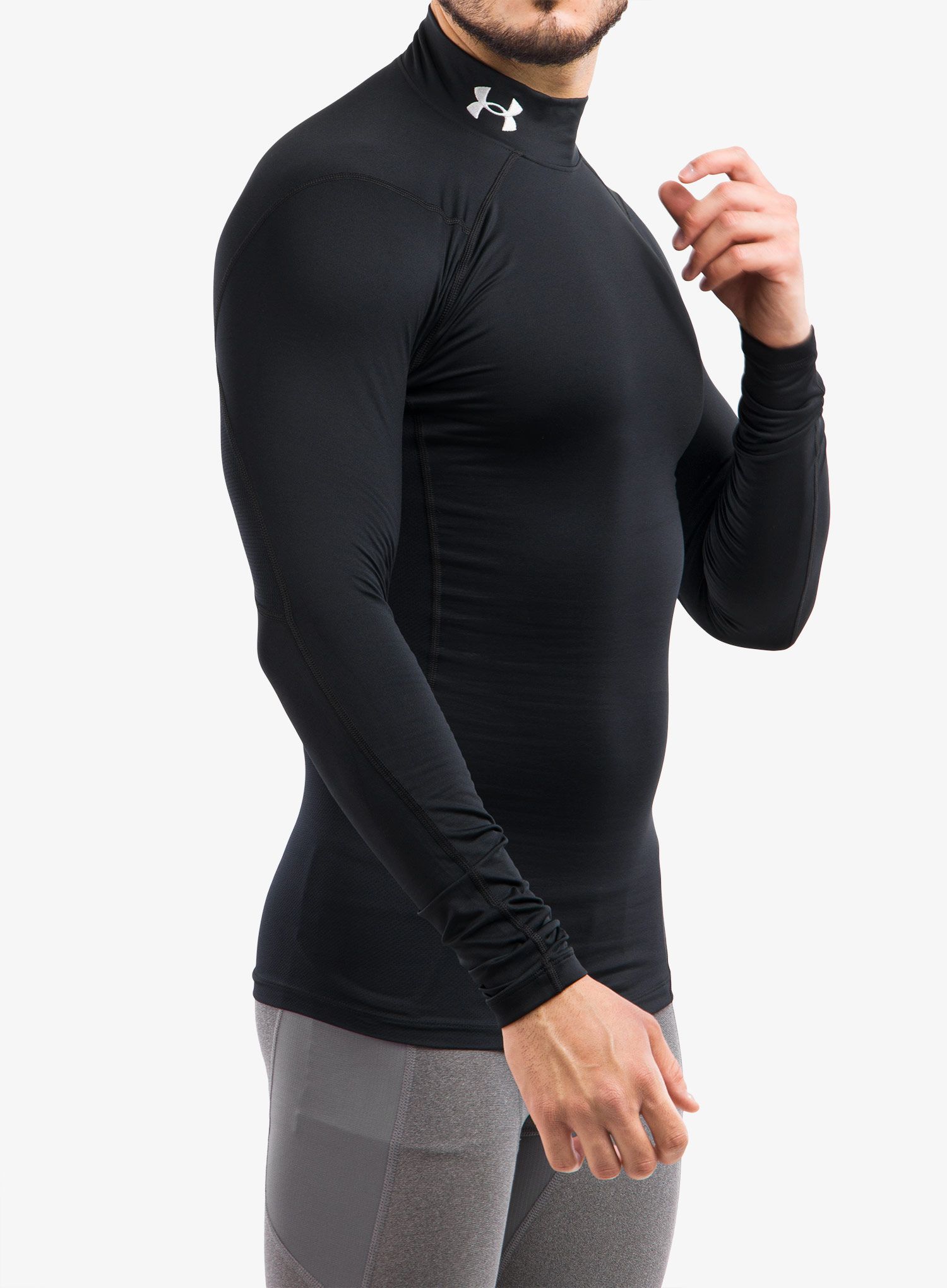 Termo flis jopa Under Armour CG Armour Comp Mock - black/white