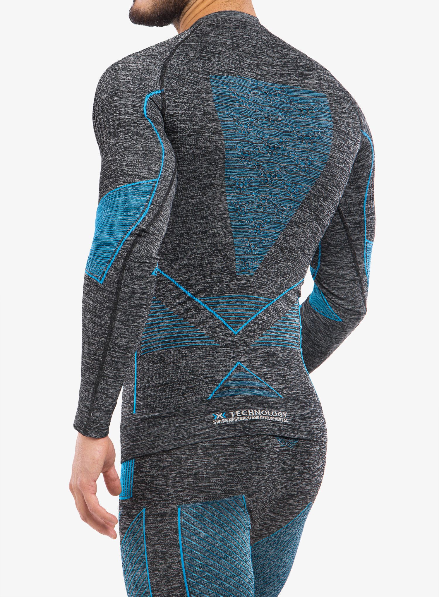 Termo flis jopa X-Bionic Energy Accumulator 4.0 Shirt  - dark grey melange/blue