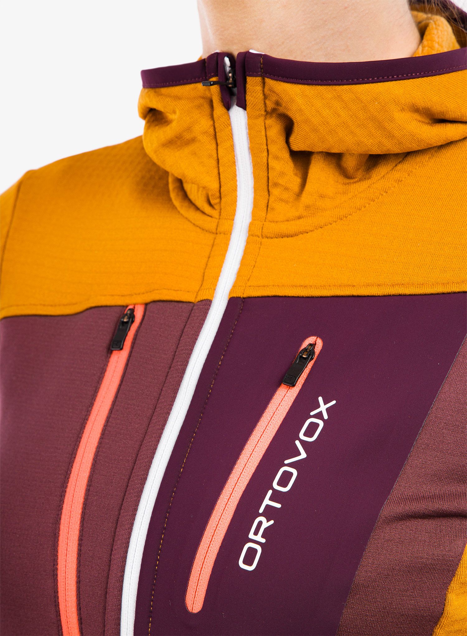 Ženska jopica Ortovox Fleece Grid Hoody - sly fox