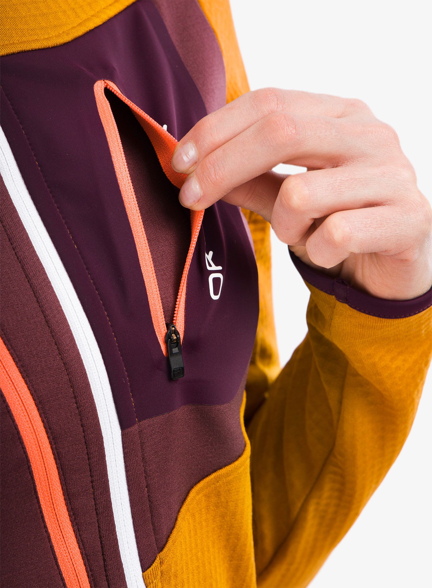 Ženska jopica Ortovox Fleece Grid Hoody - sly fox