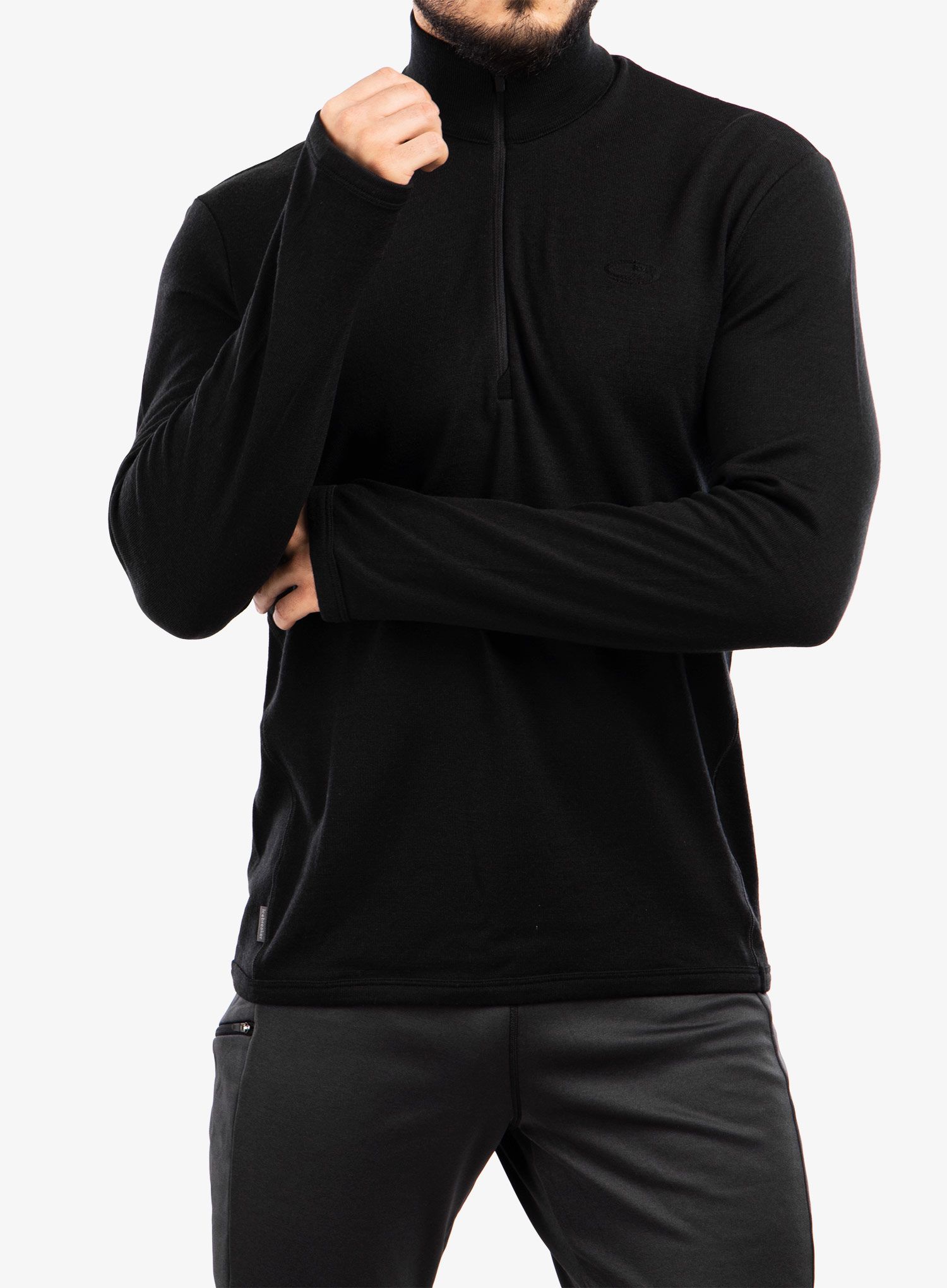 Jopica z zadrgo Icebreaker Original LS Half Zip - black