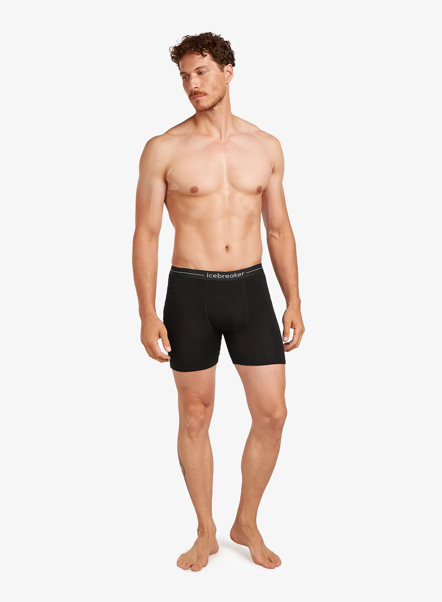 Boksarice Icebreaker Anatomica Long Boxers - black