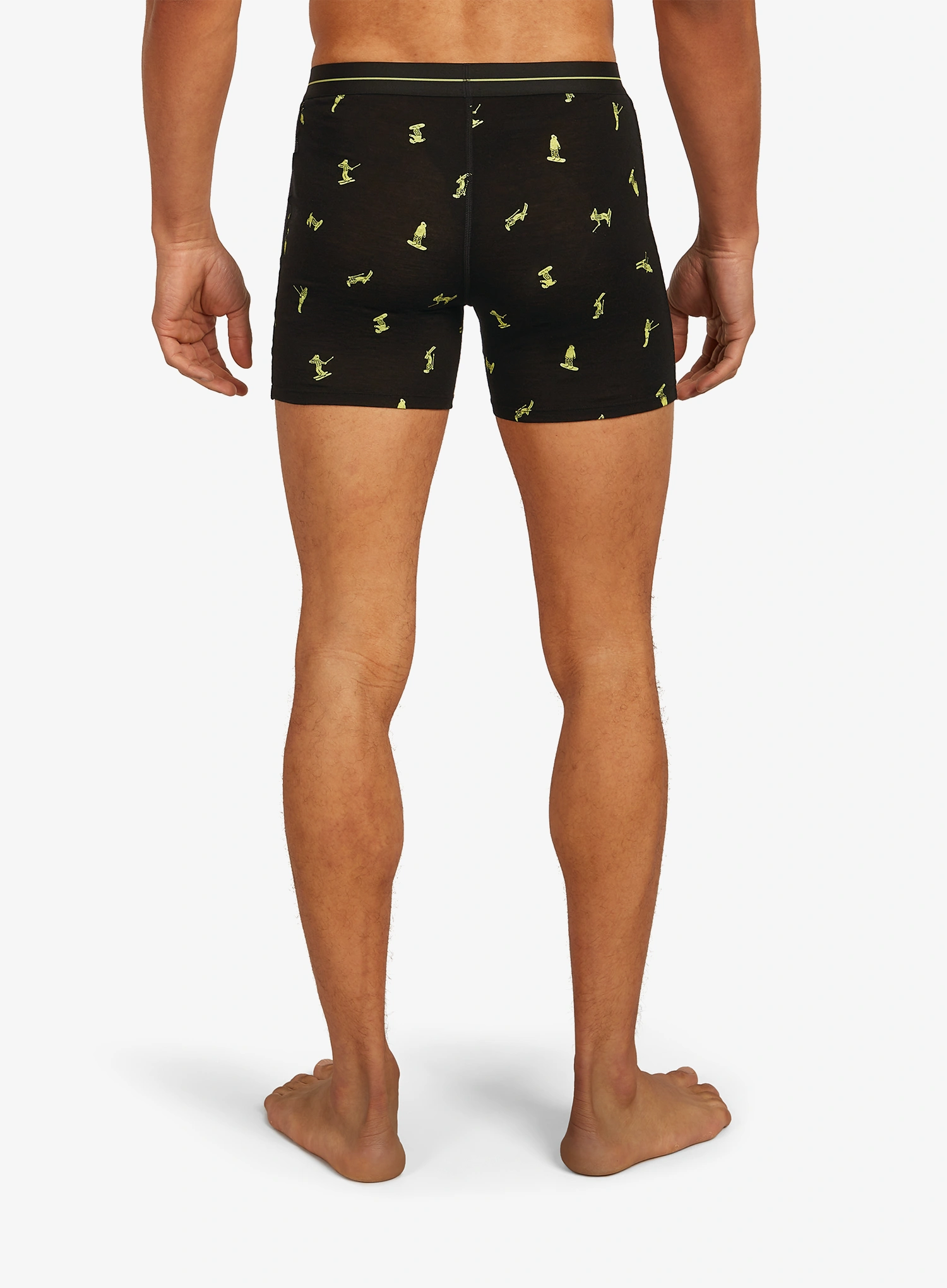 Boksarice Icebreaker Merino 150 Anatomica Boxers Ski Day - black/peridot/aop