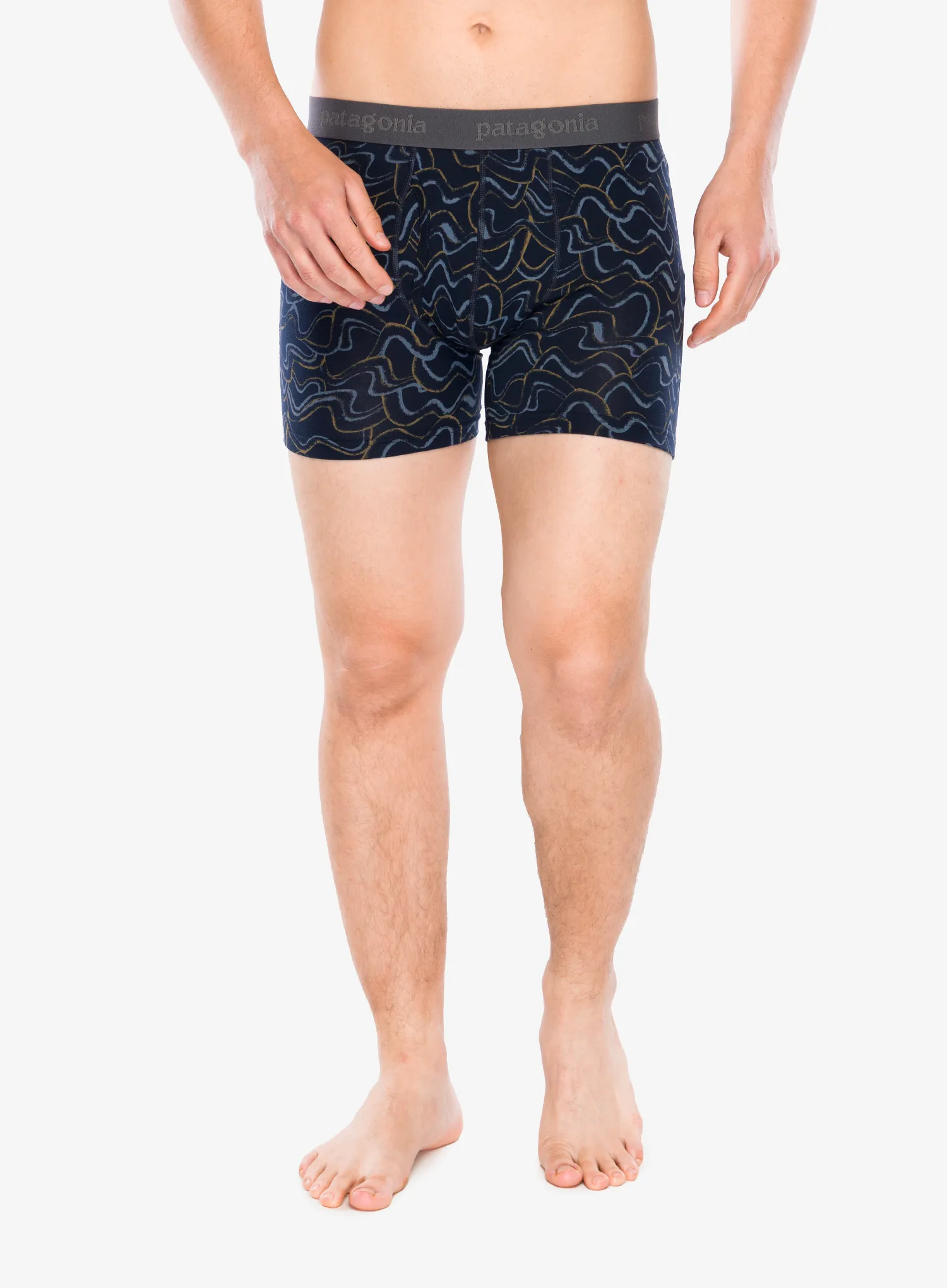 Boksarice Patagonia Essential Boxer Briefs - 3 in - small currents/pitch blue