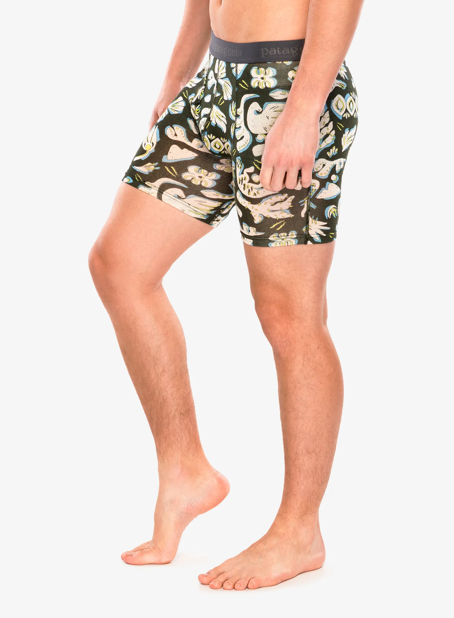 Boksarice Patagonia Essential Boxer Briefs 6 in - across ocean/pine needle green