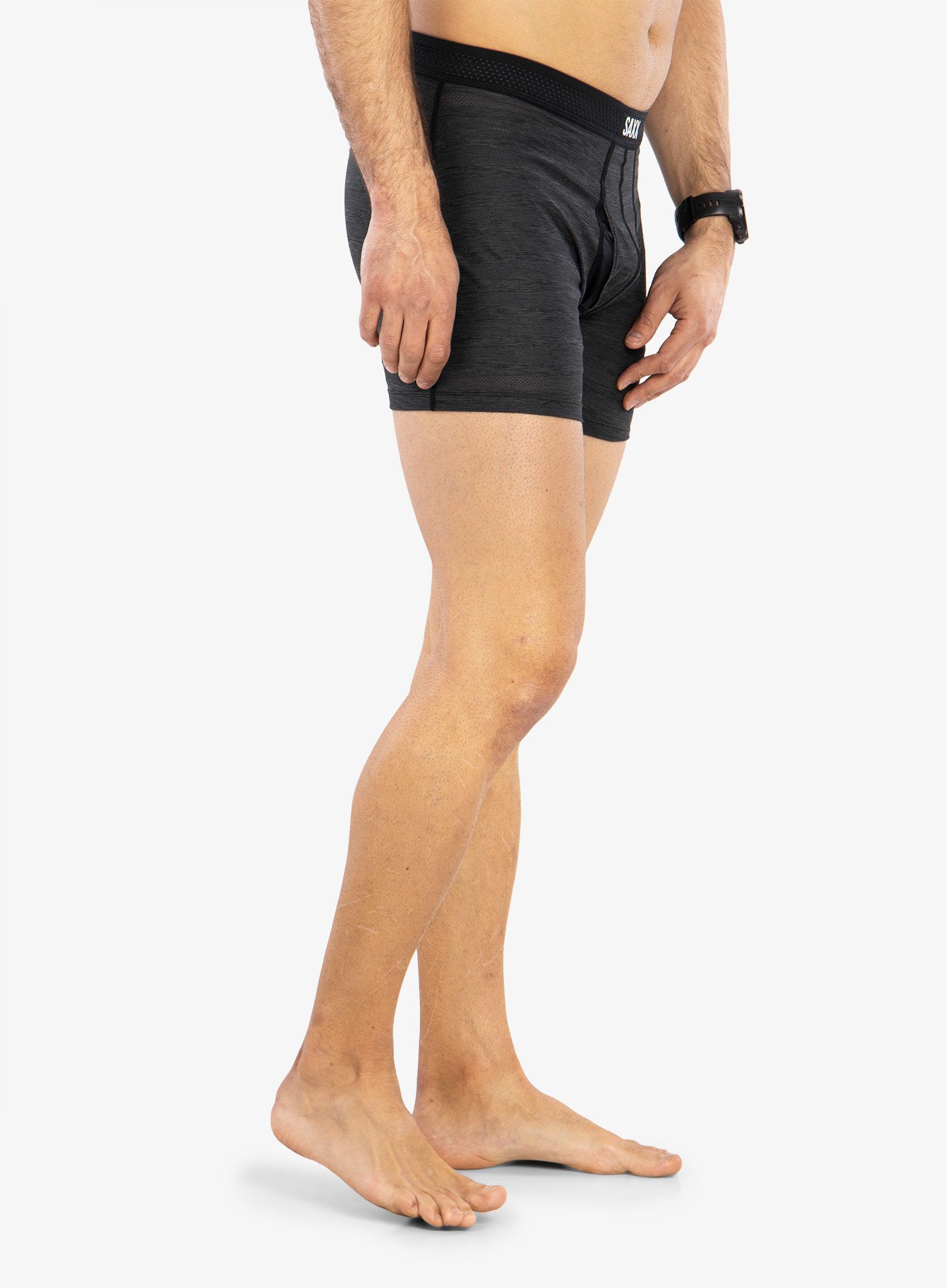 Boksarice Saxx Hot Shot Boxer Brief Fly - black heather