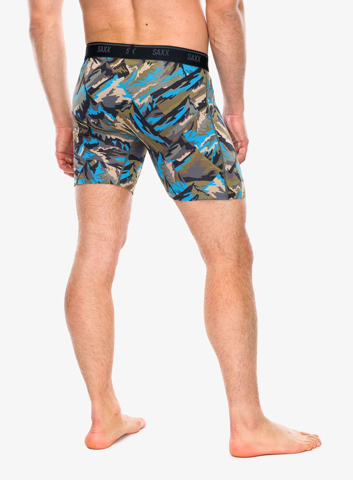 Boksarice Saxx Quest Quick-Dry Mesh Boxer Brief Fly - prism peaks/cargo grey