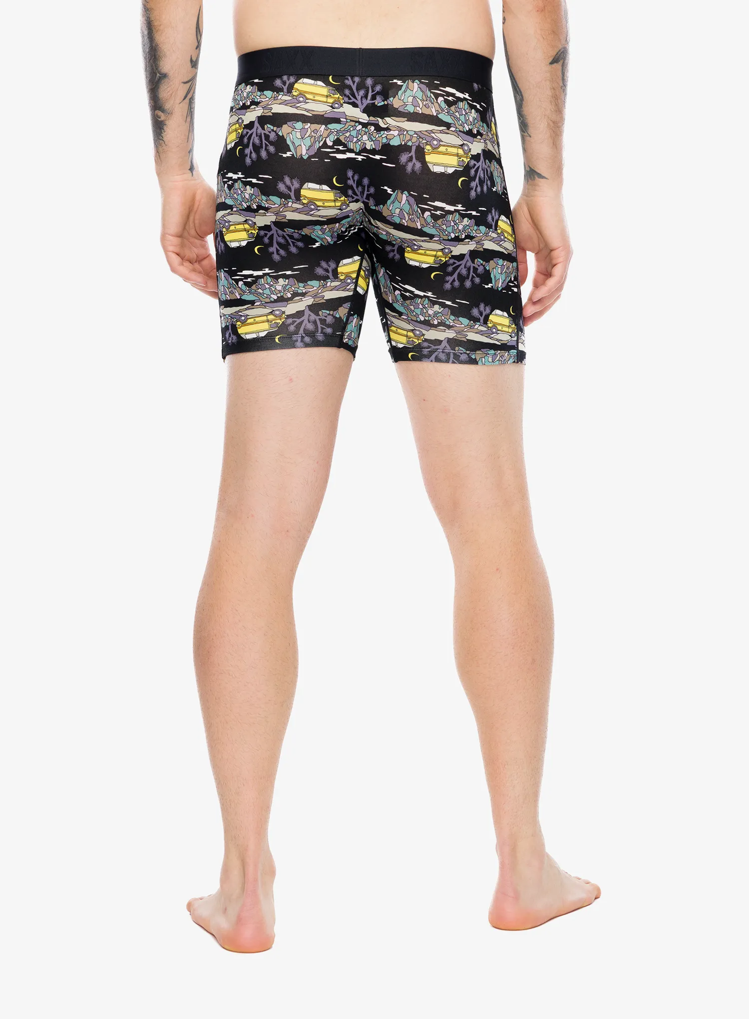 Boksarice Saxx Vibe Xtra Soft Comfort Boxer Brief Fly - escape to joshua/black