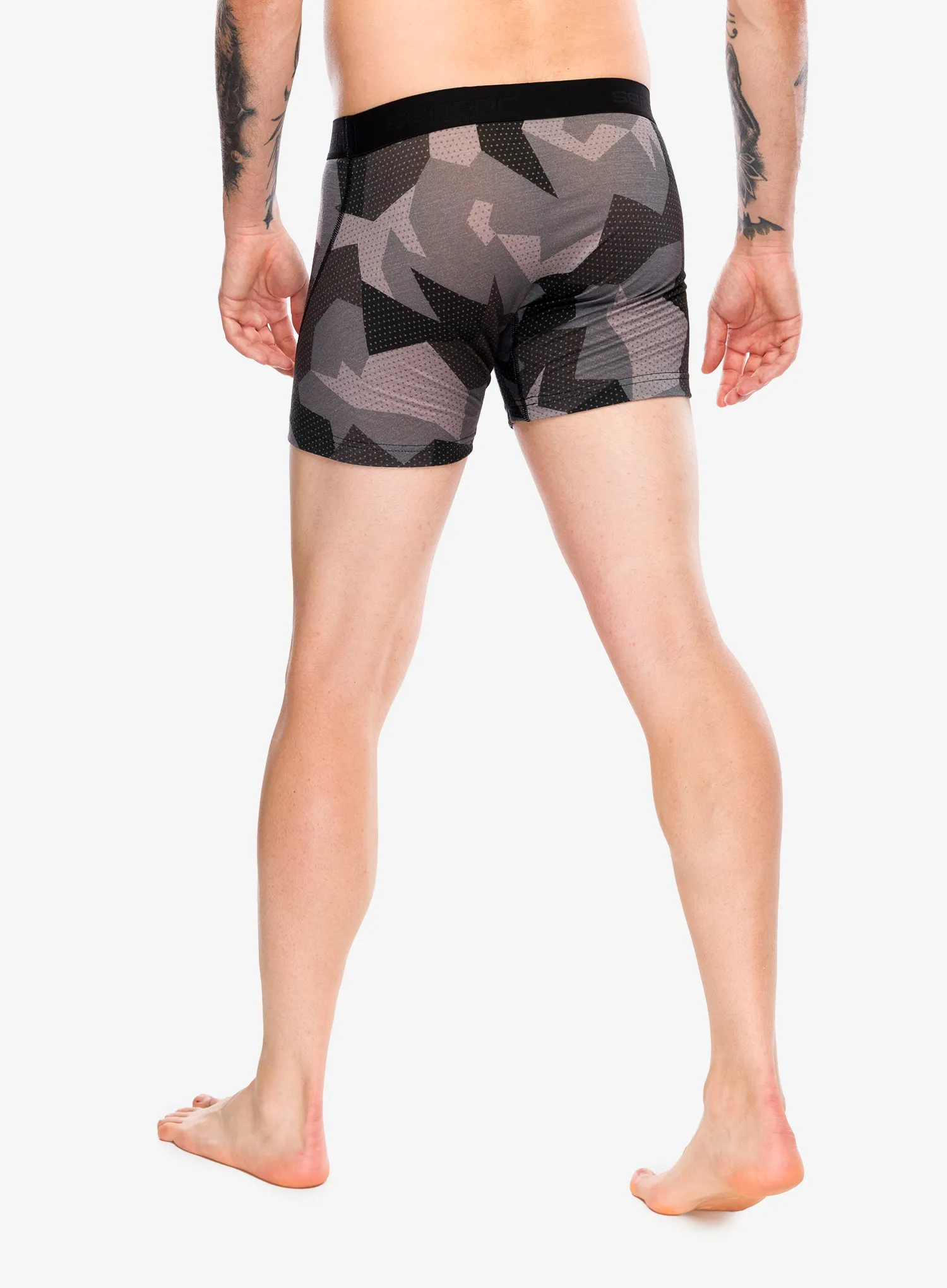 Boksarice Sensor Merino Impress Boxers - black/camo