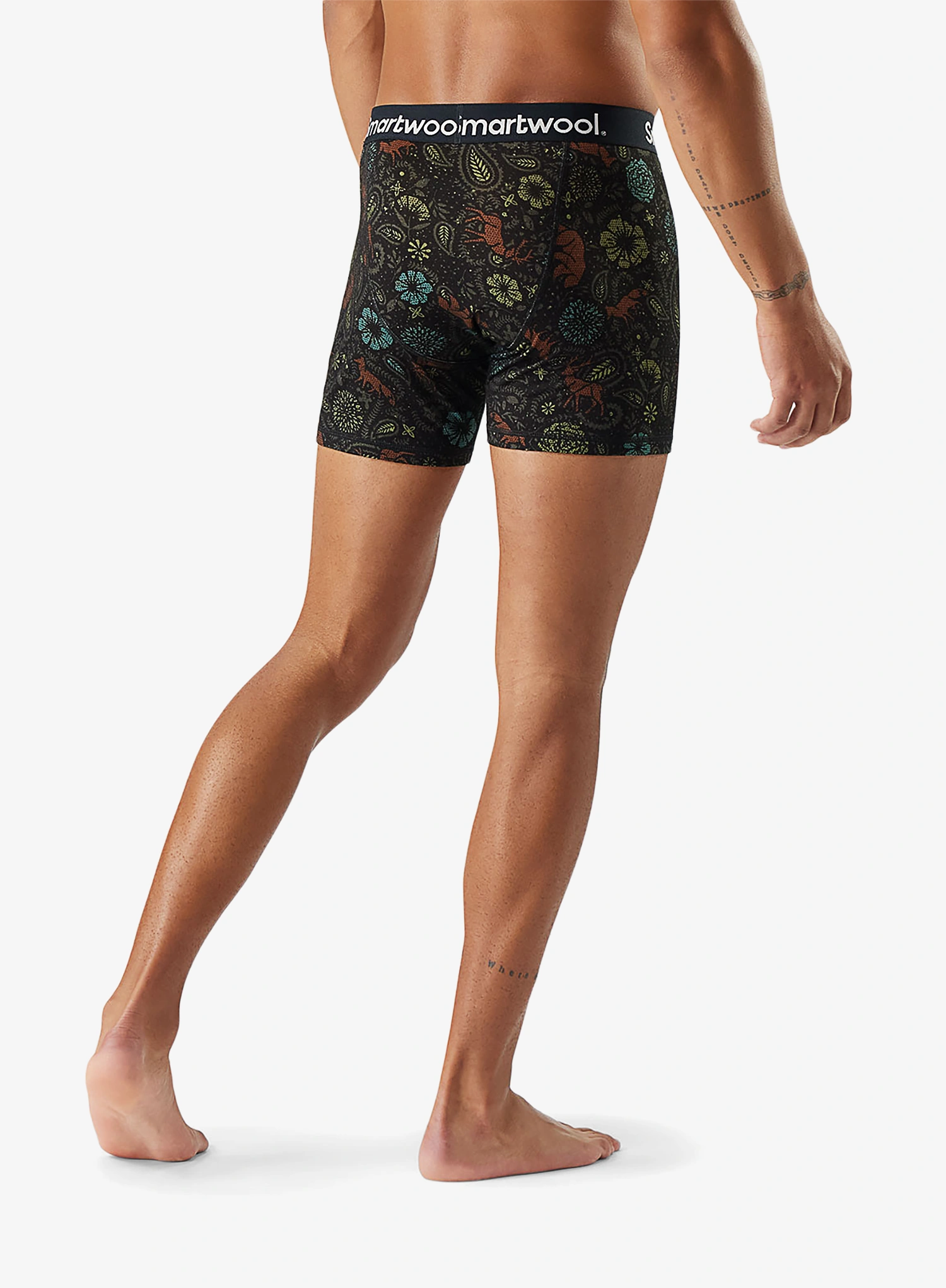 Boksarice Smartwool Merino Print Boxer Brief Boxed - black paisley