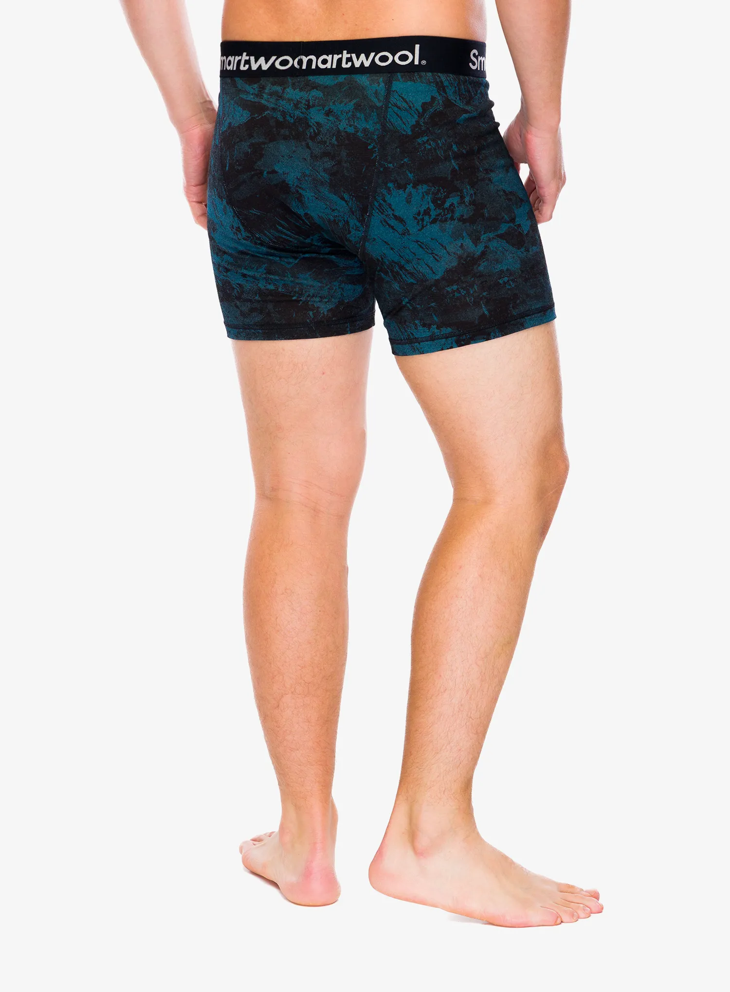 Boksarice Smartwool Merino Print Boxer Brief Boxed - twilight blue mountain