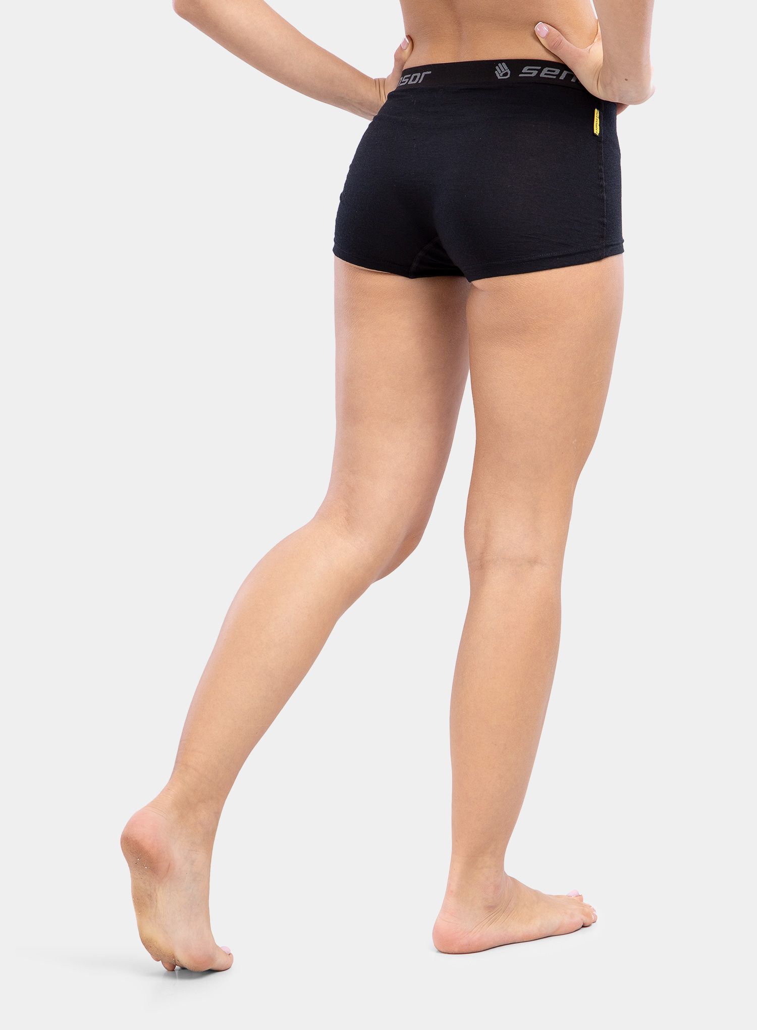Ženske boksarice Sensor Merino Active Panties Boyshort - black