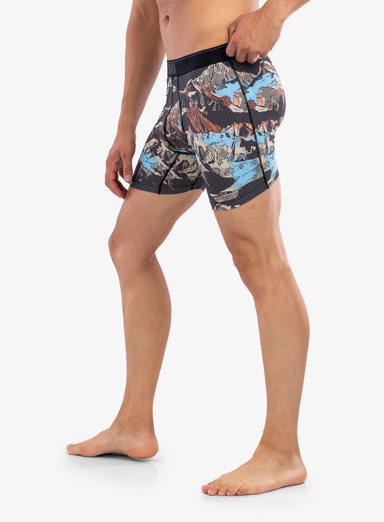 Moške boksarice Saxx Quest Boxer Brief Fly - black mountainspace