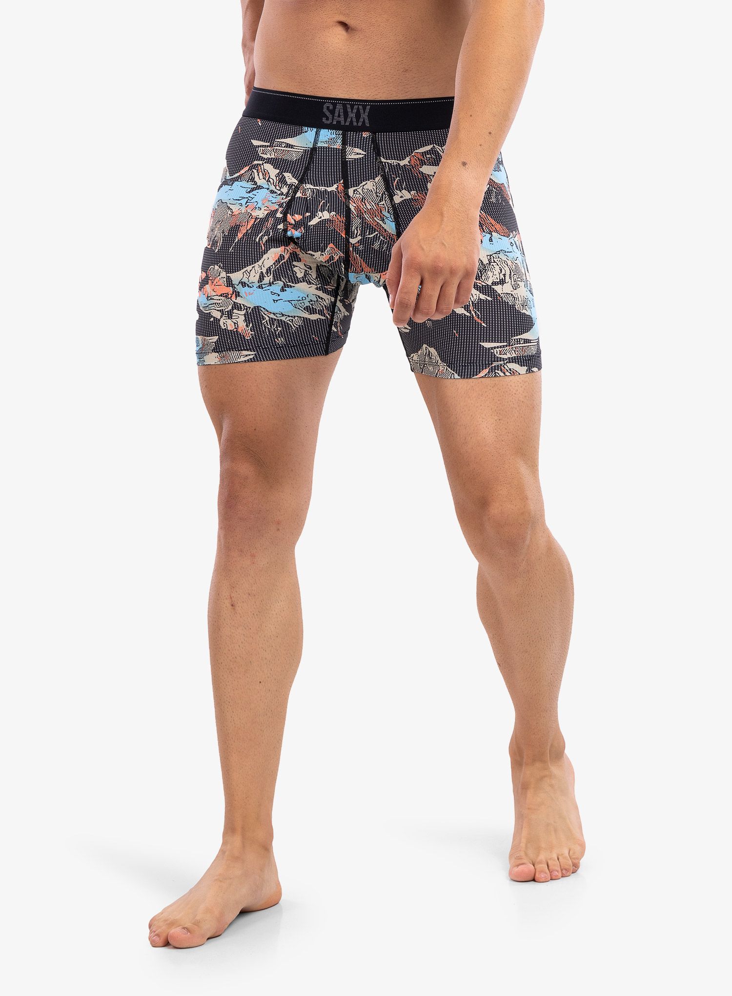Moške boksarice Saxx Quest Boxer Brief Fly - black mountainspace