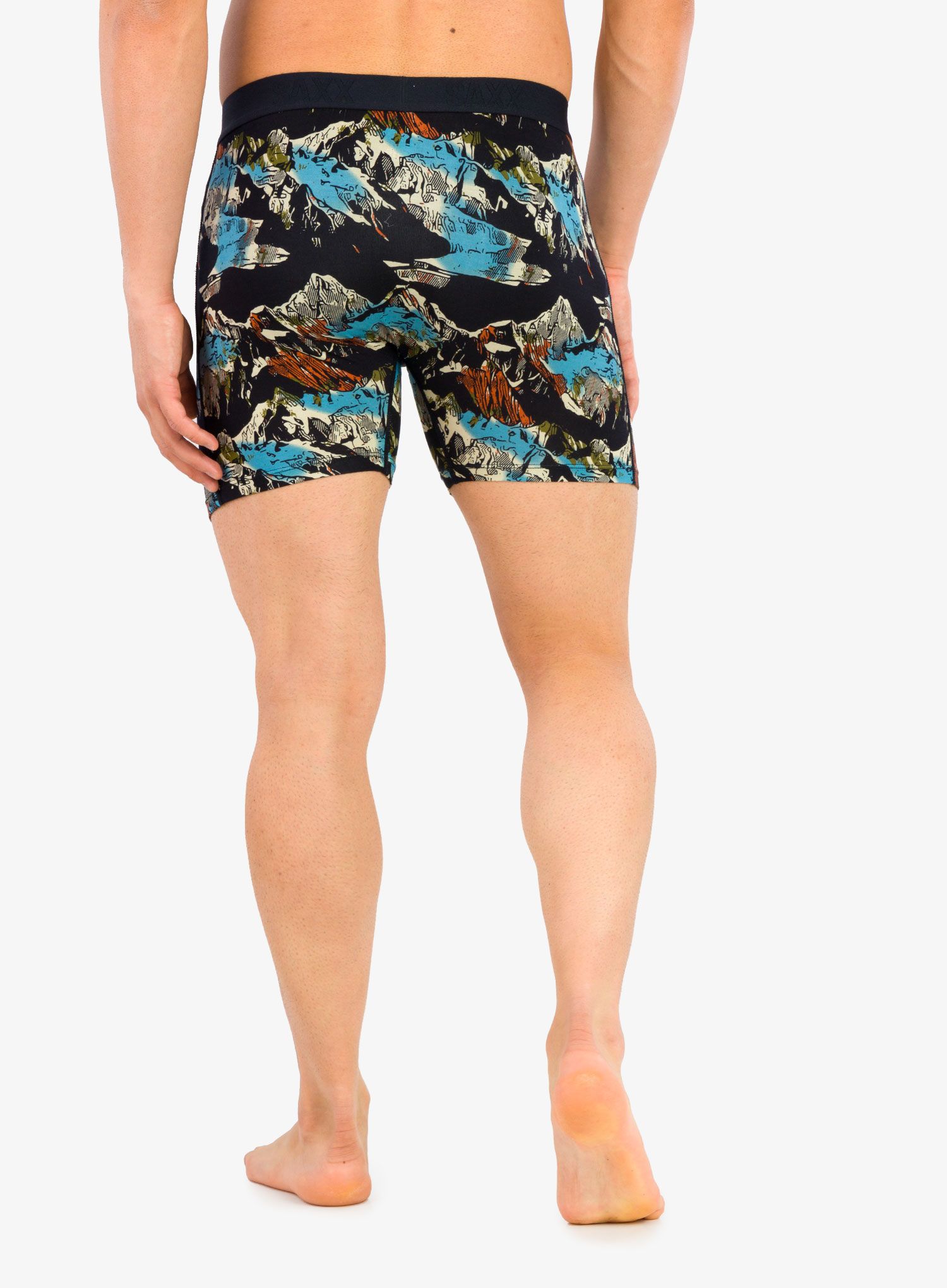 Moške boksarice Saxx Ultra Boxer Brief Fly - black mountainscape