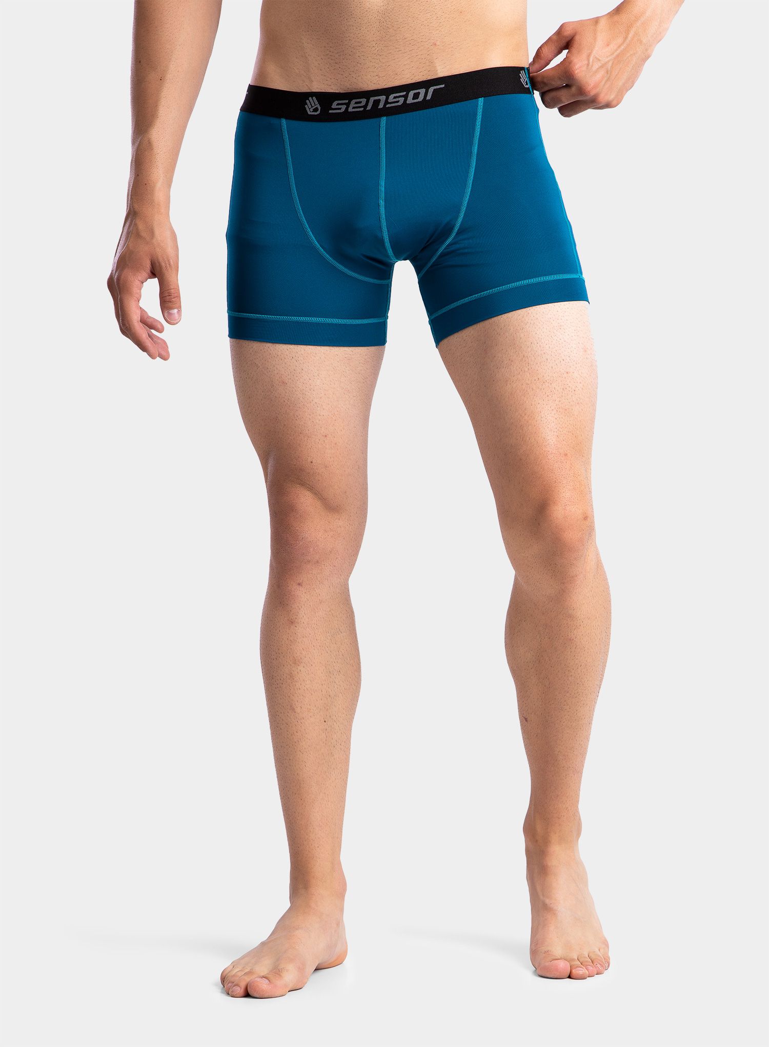 Moške boksarice Sensor Coolmax Fresh 3-Pack Boxers - black/saphire/blue