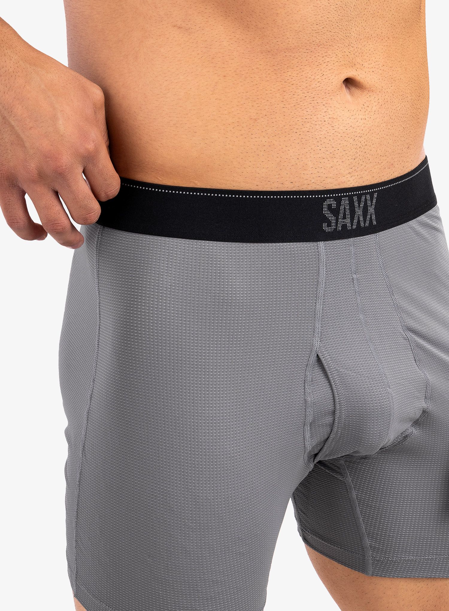 Boksarice Saxx Quest Boxer Brief Fly - dark charcoal II