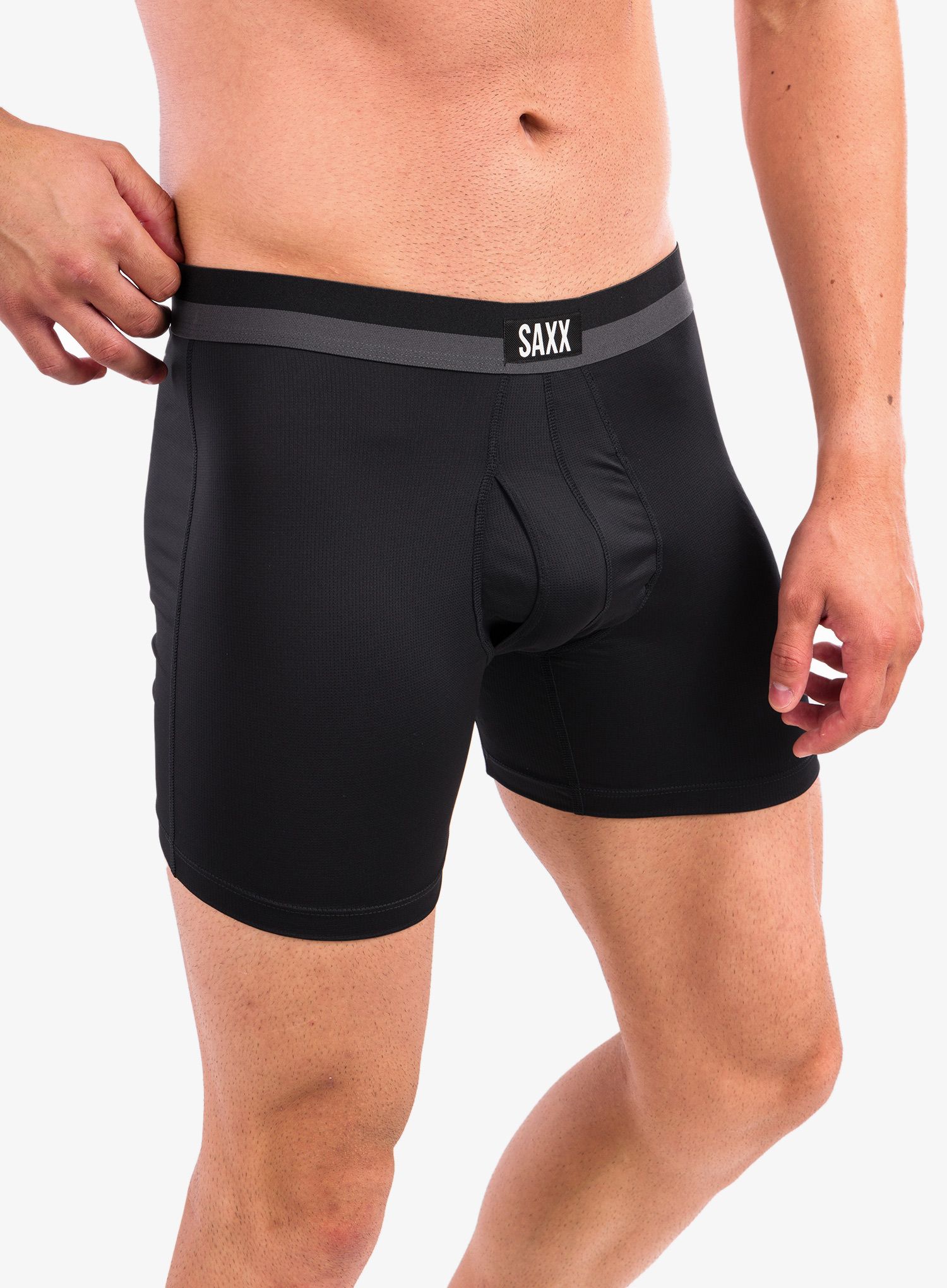 Boksarice SAXX Sport Mesh Brief Fly - black