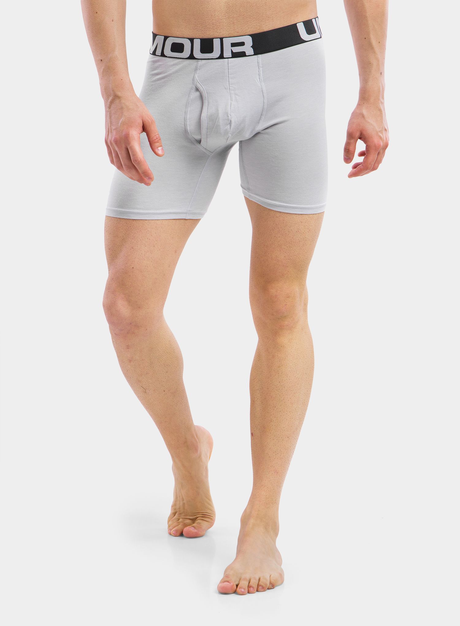 Moške boksarice Under Armour Charged Cotton 6in 3 Pack - red/academy/mod gray medium 