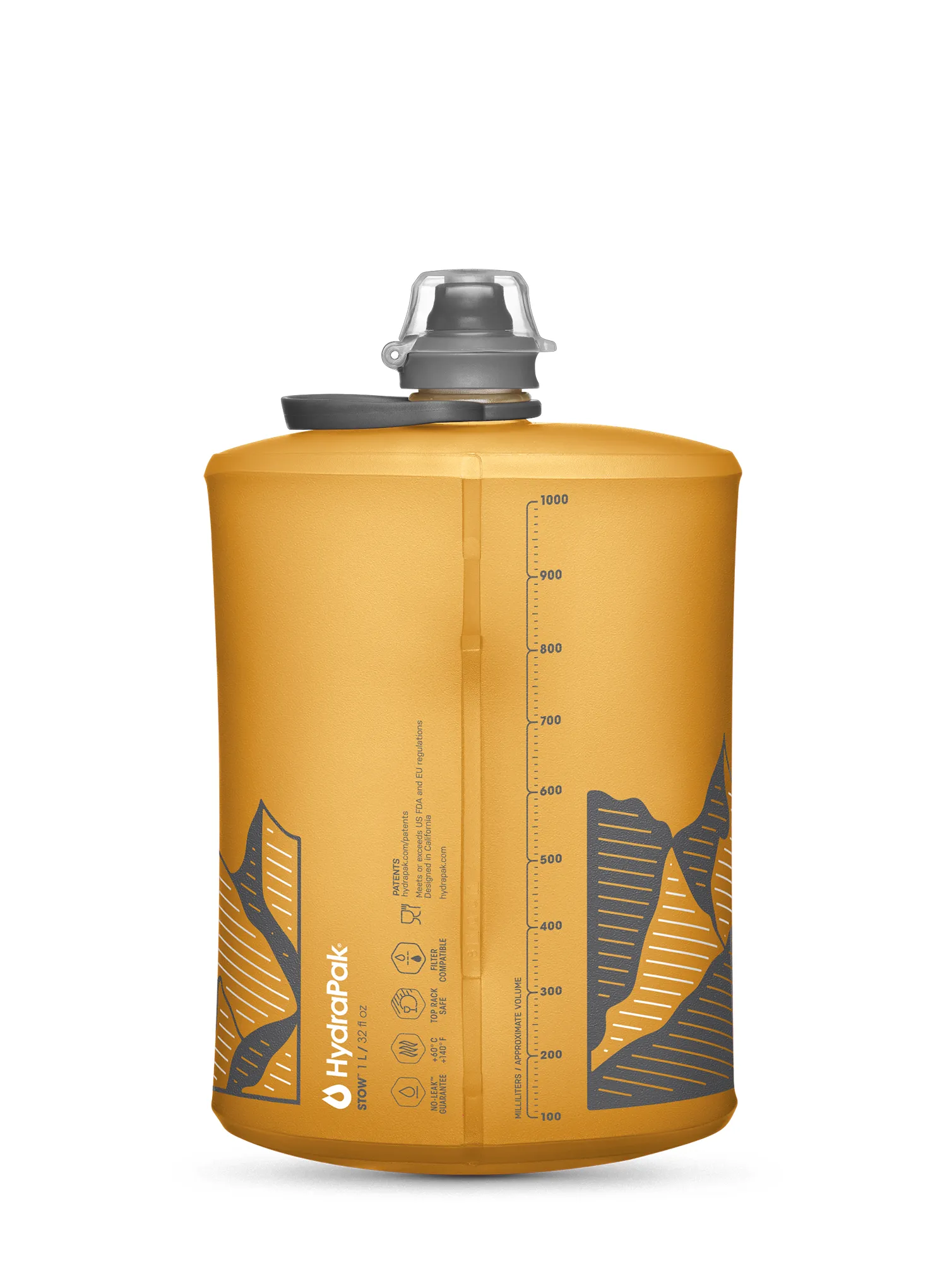 Steklenica HydraPak Stow 1 L - golden yellow