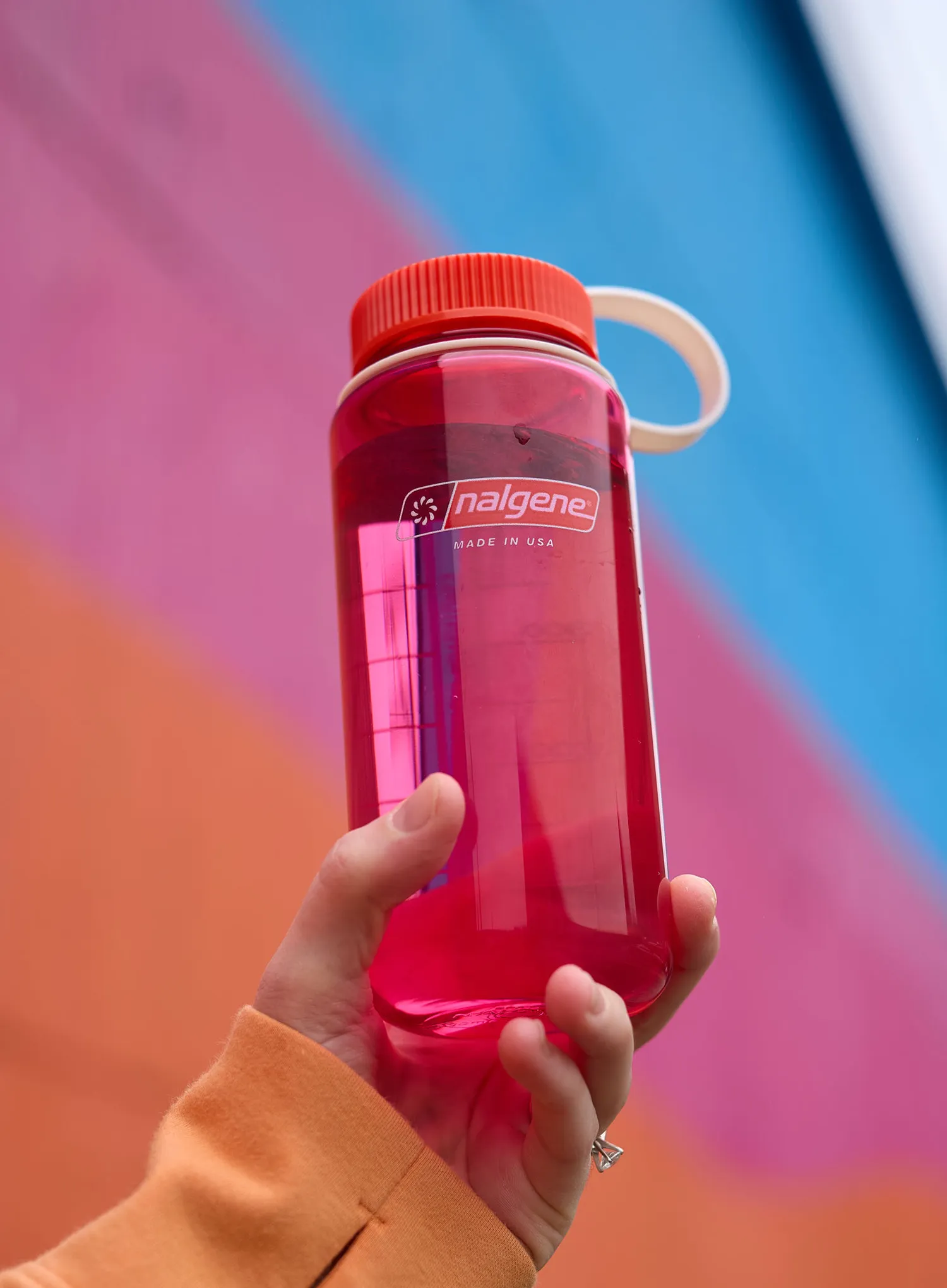 Steklenica Nalgene 16 oz Wide Mouth Thrill and Motion (473 ml) - fuchsia purple with flame