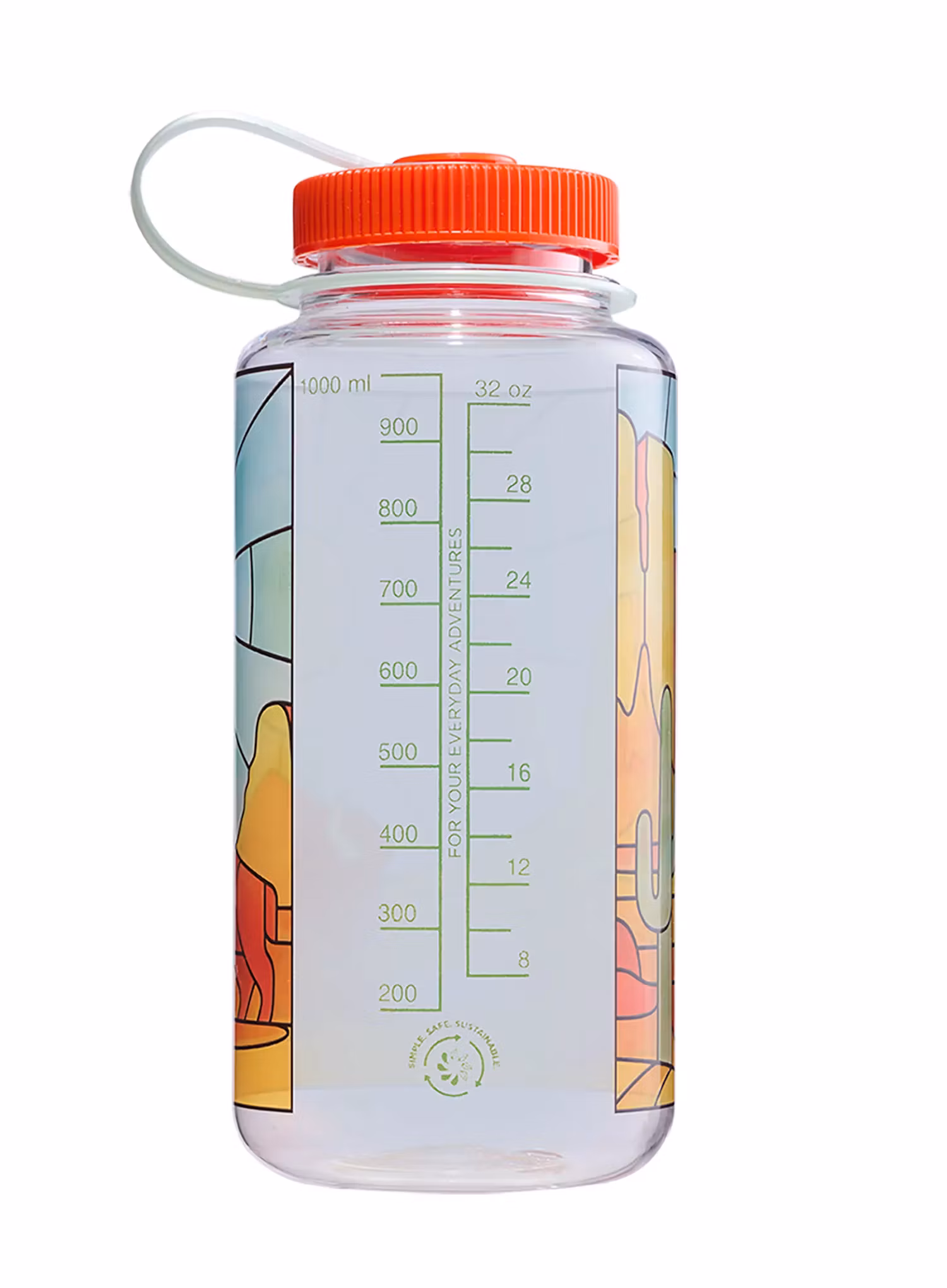 Steklenica Nalgene Wide Mouth 32 oz (946 ml) - clear stained glass desert