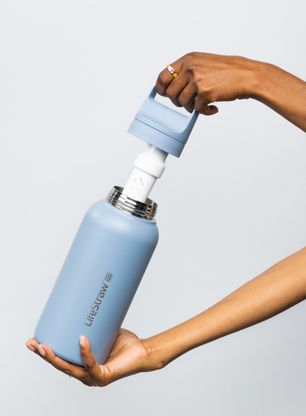 Steklenica za vodo s filtrom Lifestraw Go 2.0 Stainless Steel Water Filter 1L - icelandic blue