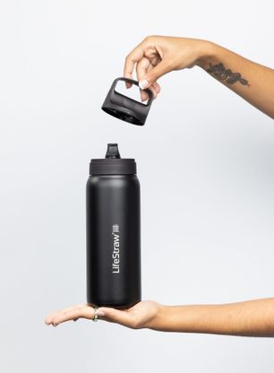 Steklenica za vodo s filtrom Lifestraw Go 2.0 Stainless Steel Water Filter 24 oz (710 ml) - black