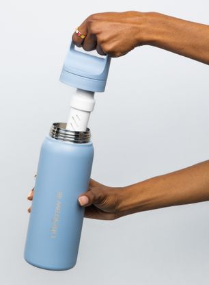 Steklenica za vodo s filtrom Lifestraw Go 2.0 Stainless Steel Water Filter 24 oz (710 ml) - icelandic blue