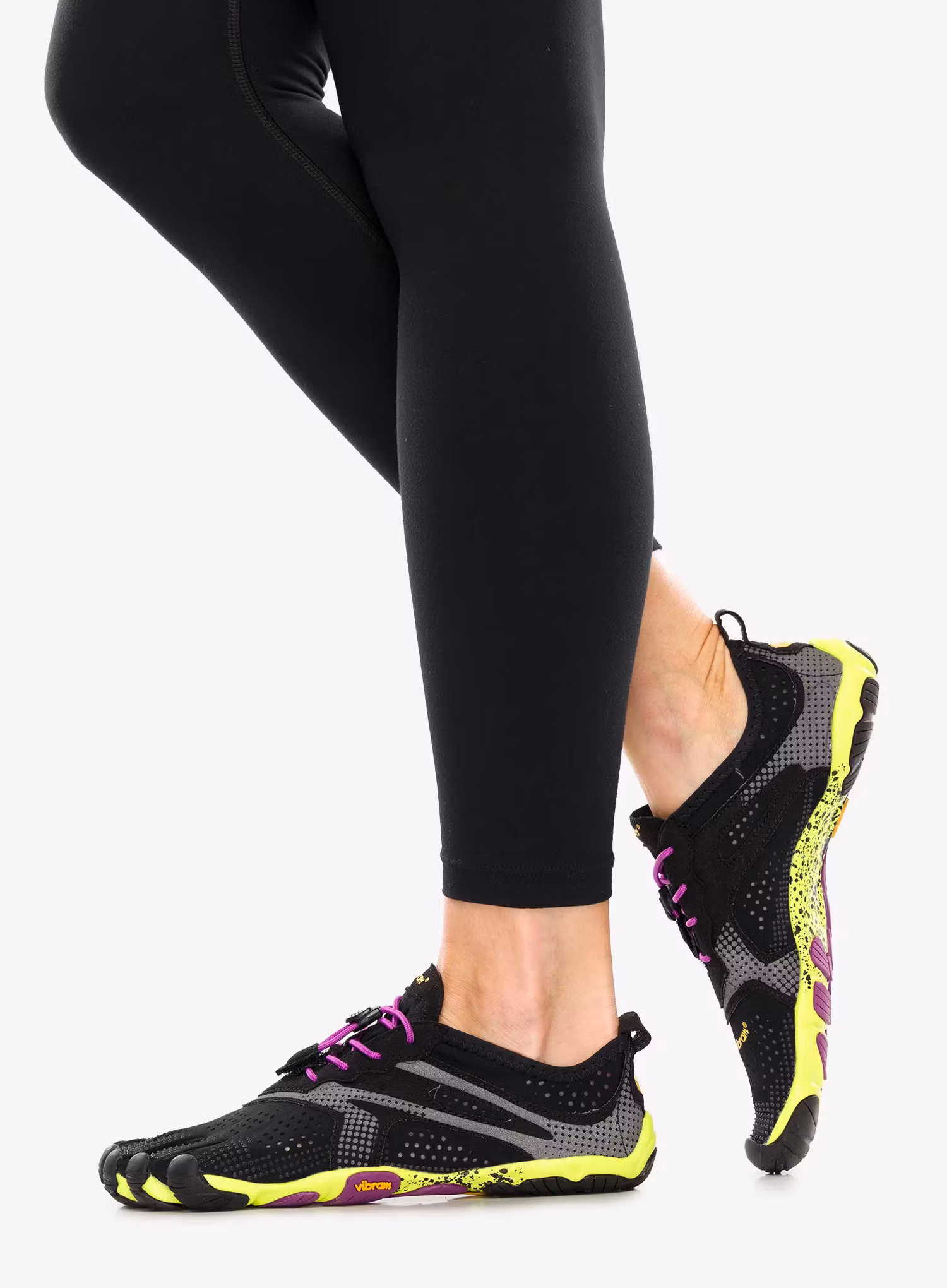 Ženski tekaški čevlji Vibram Fivefingers V-Run SS2021 - black/yellow/purple