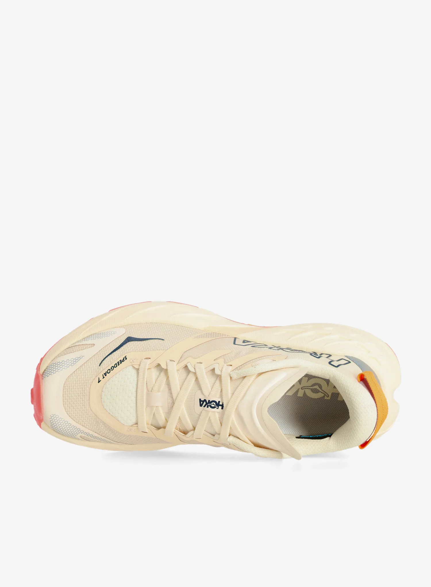 Ženski tekaški čevlji Hoka Speedgoat 7 - vintage yellow/neon flame