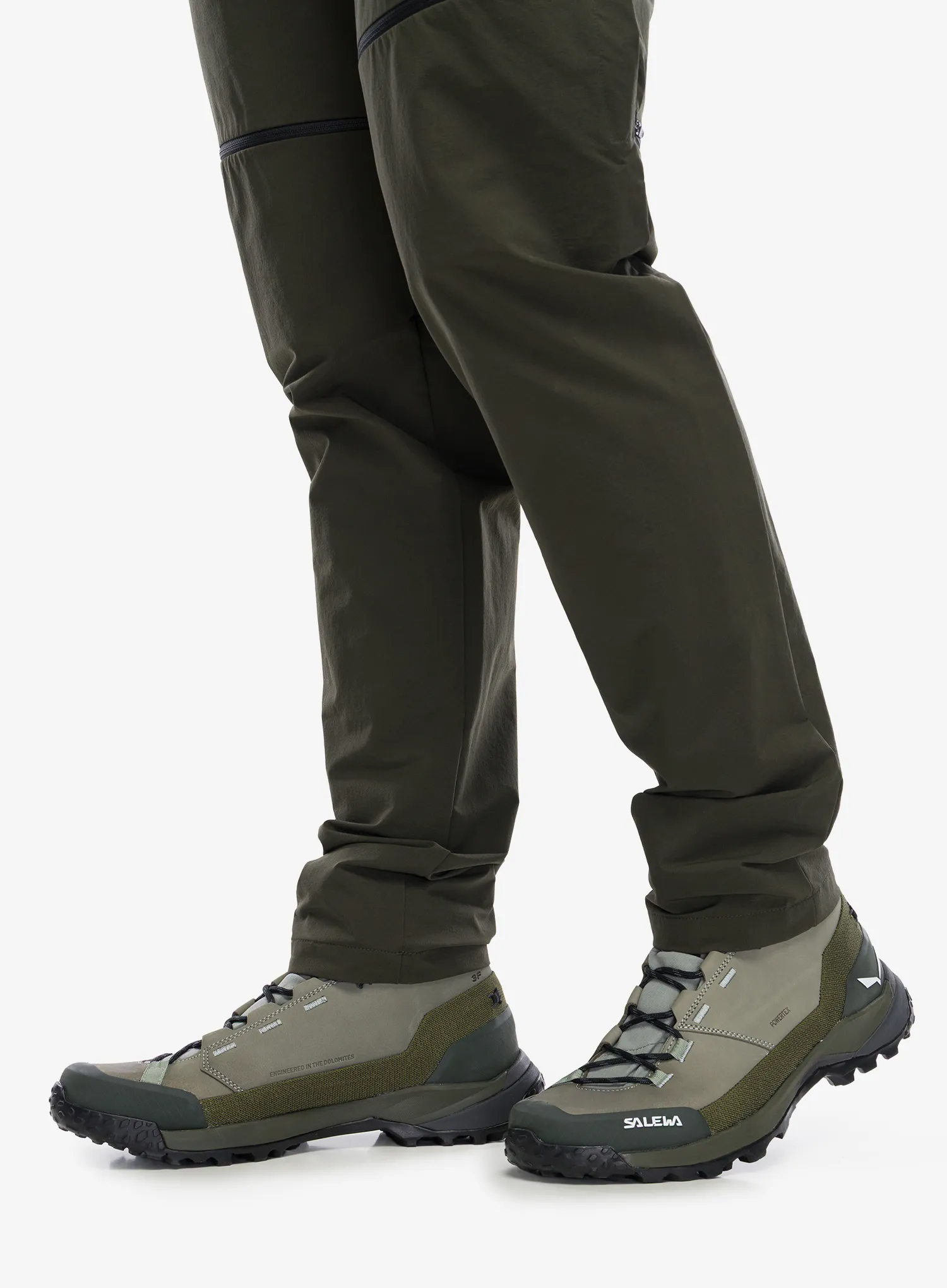 Treking čevlji Salewa Puez Leather Mid Ptx - shadow/dark olive